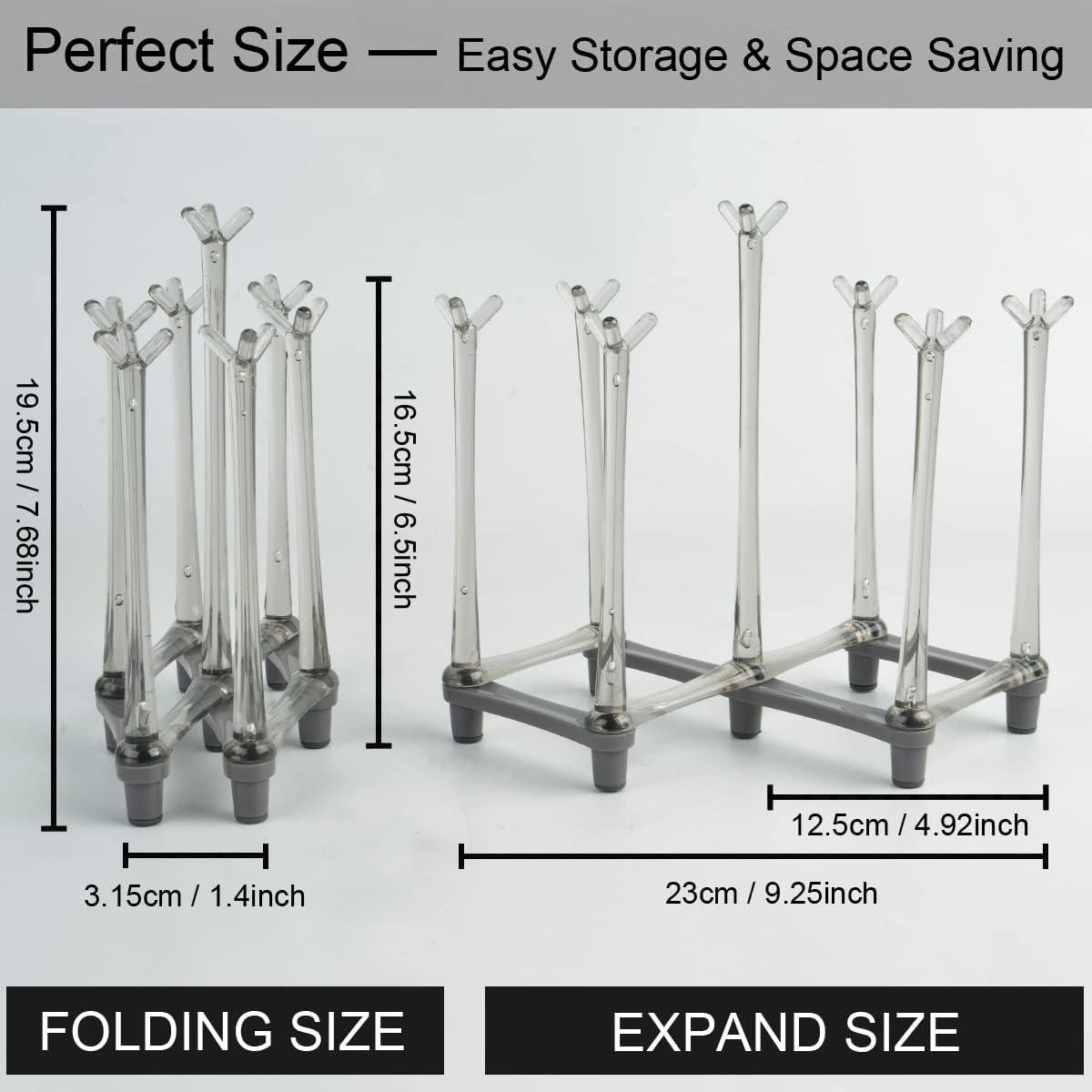 Soporte de Secado de Tazas Retráctil MONOSUGO Antideslizante