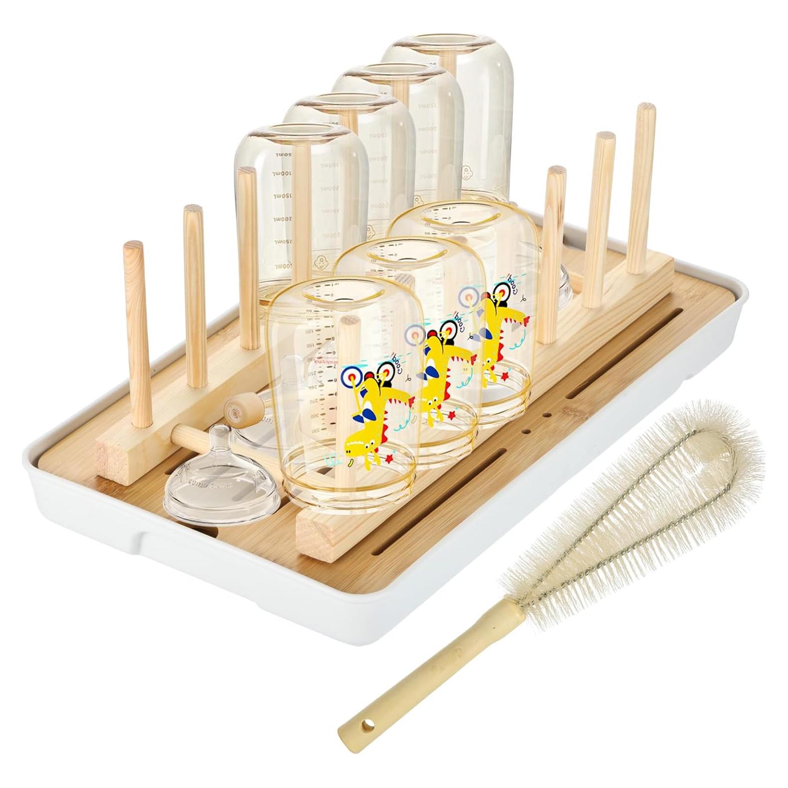 Organizador de Secado de Biberones Sibosen de Bambú Plegable