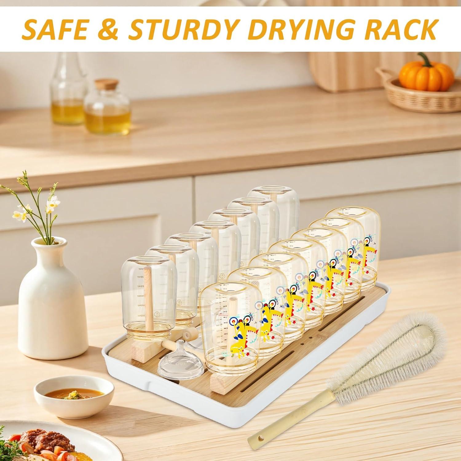 Organizador de Secado de Biberones Sibosen de Bambú Plegable