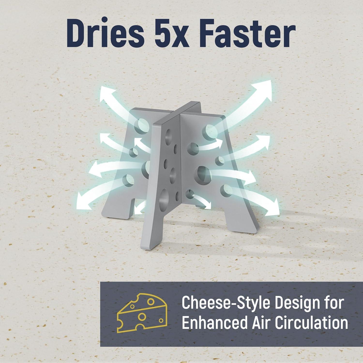 Conjunto 3 Soportes Secar Botellas Silicona NiHome Gris