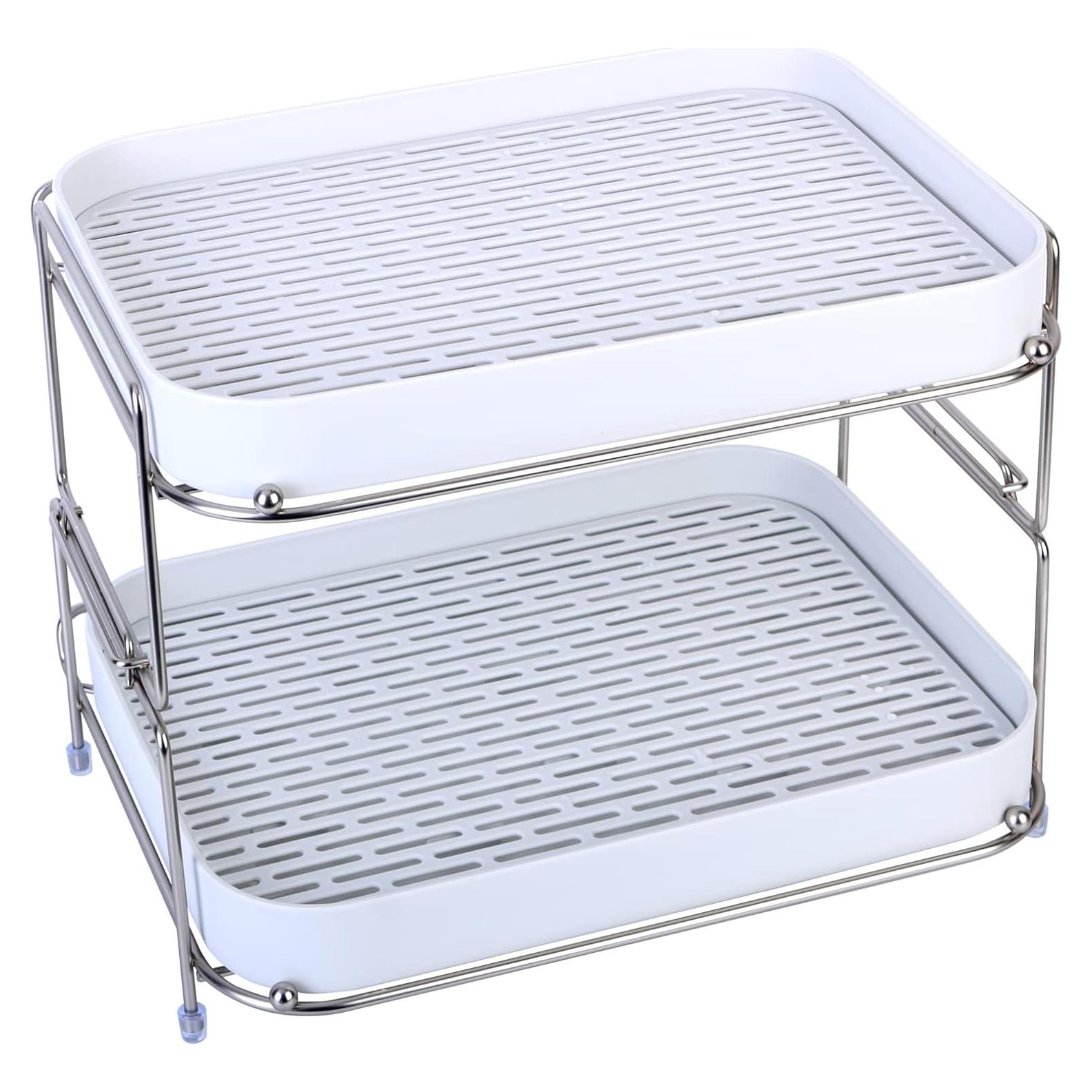 Estante Secador de Tazas Zosenley 2 Niveles con Bandeja Drenaje