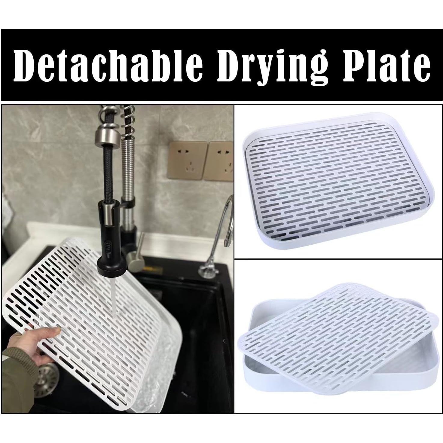 Estante Secador de Tazas Zosenley 2 Niveles con Bandeja Drenaje