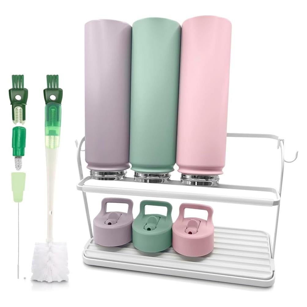 Soporte para Secado de Botellas WAKUBON - 2 Niveles, Acero, Blanco