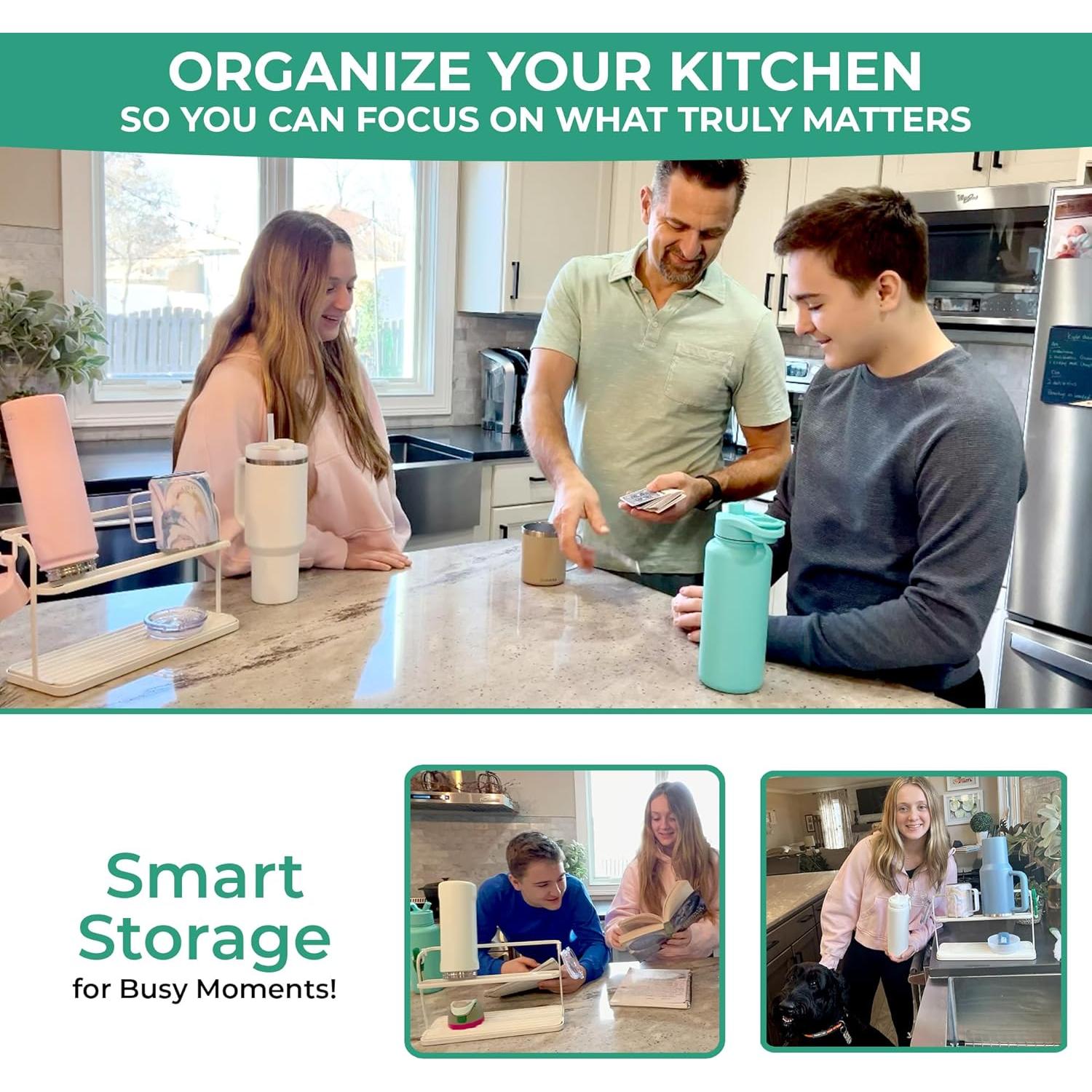 Soporte para Secado de Botellas WAKUBON - 2 Niveles, Acero, Blanco