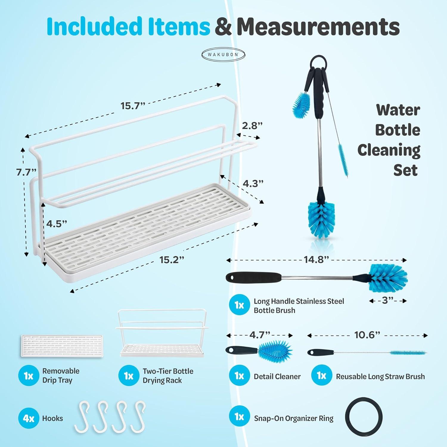 Soporte para Secado de Botellas WAKUBON - Acero Blanco 2 Niveles