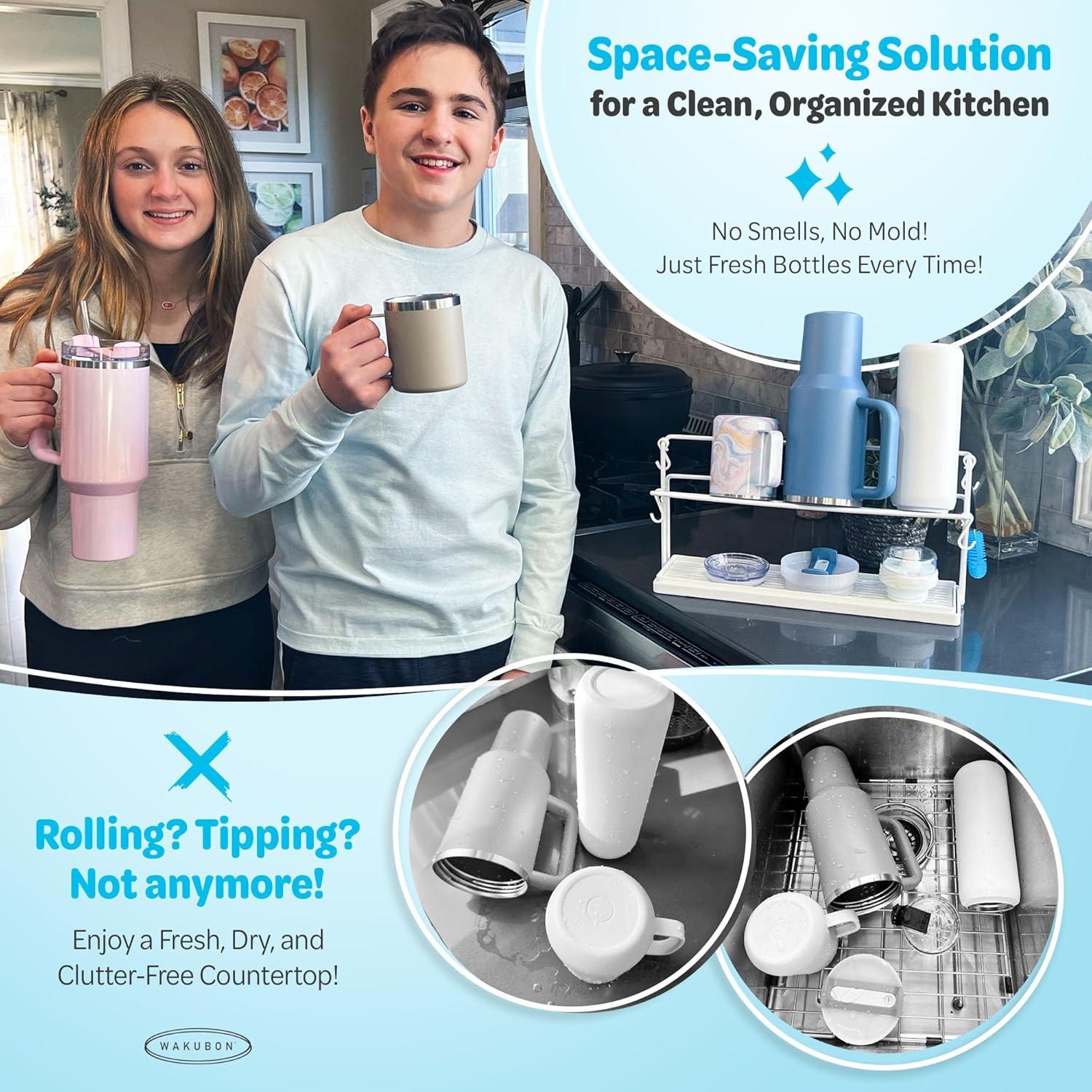 Soporte para Secado de Botellas WAKUBON - Acero Blanco 2 Niveles