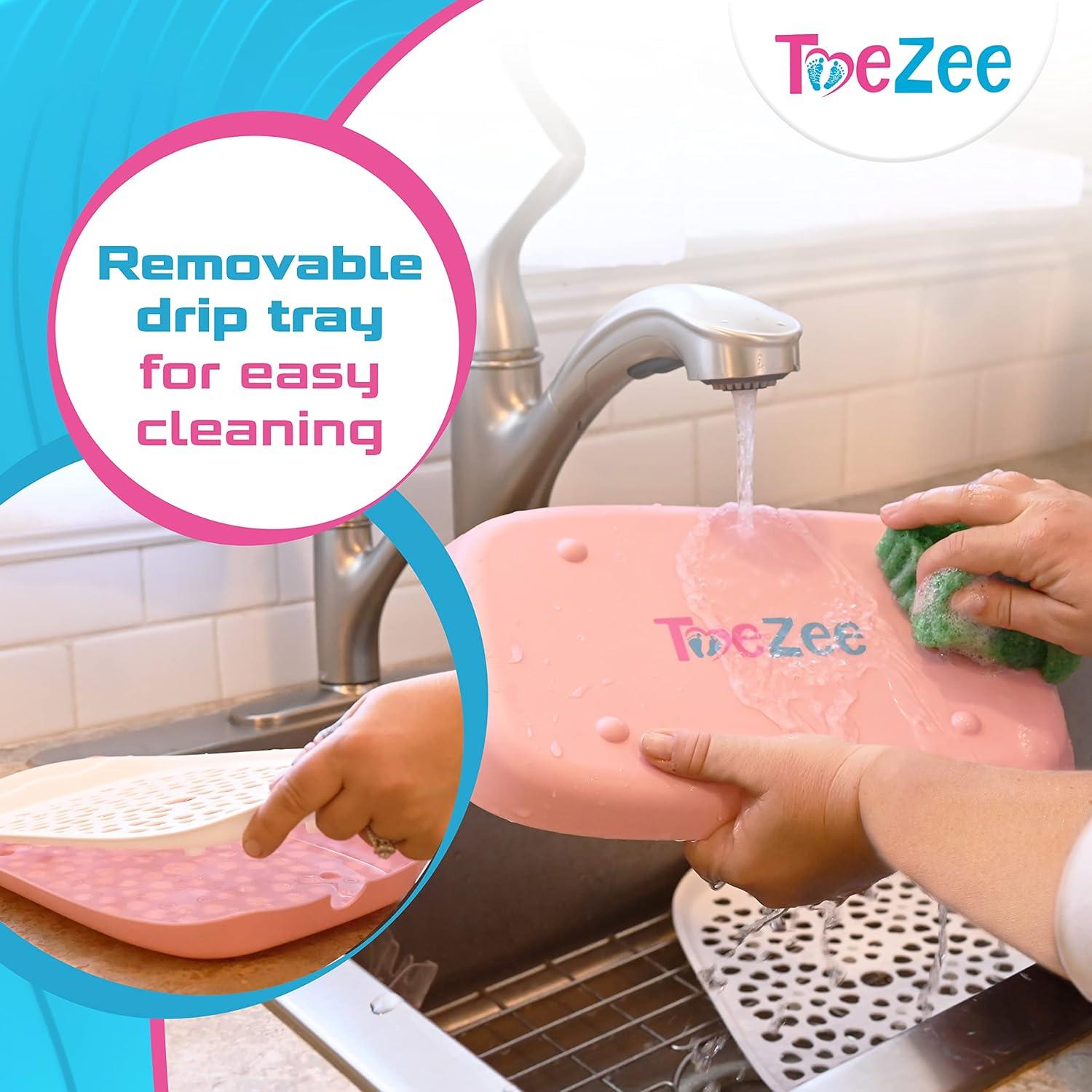 Soporte para Secar Biberones ToeZee Rosa - Ahorra Espacio, 12 Biberones