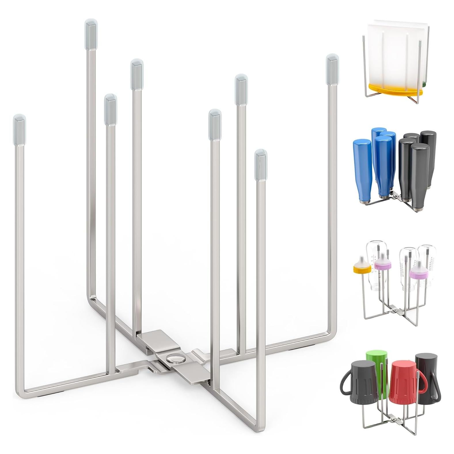 Soporte de Secado de Botellas Plegable LAEMYFYRE Acero Inoxidable