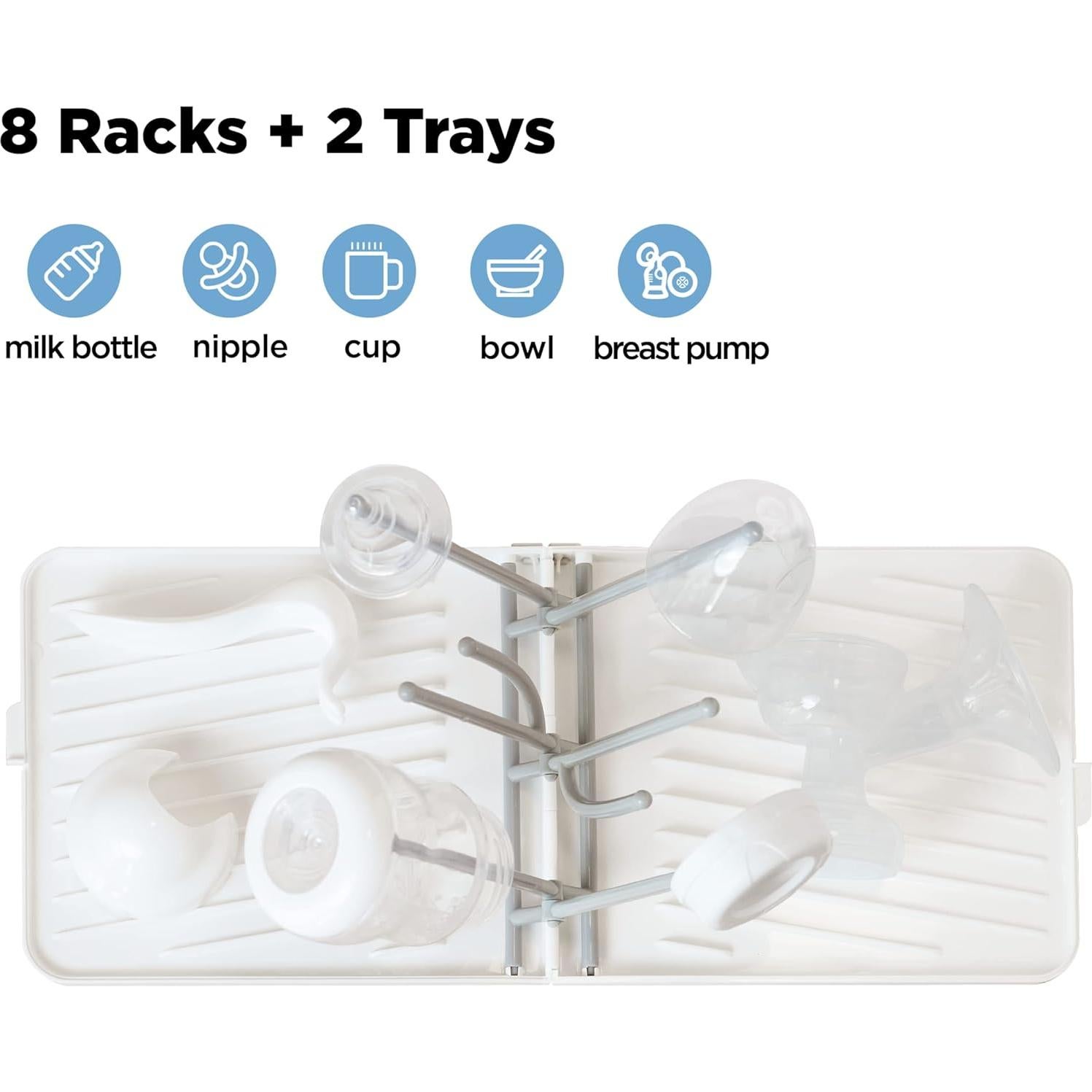 Soporte Plegable para Secar Biberones YOTIME Blanco 44.3x18.2cm