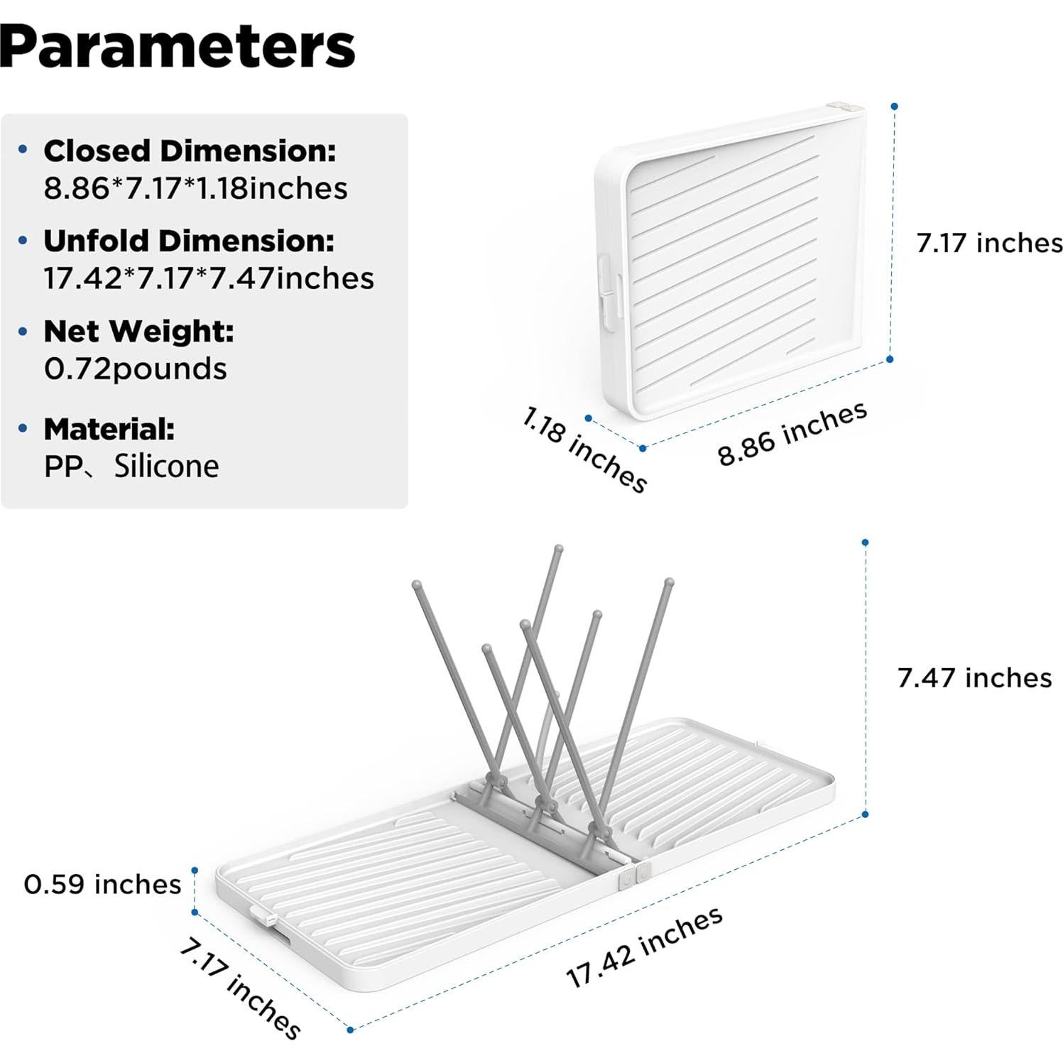 Soporte Plegable para Secar Biberones YOTIME Blanco 44.3x18.2cm