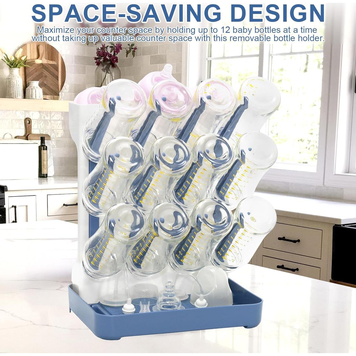 Soporte Vertical para Secado de Biberones Flyhapi Azul