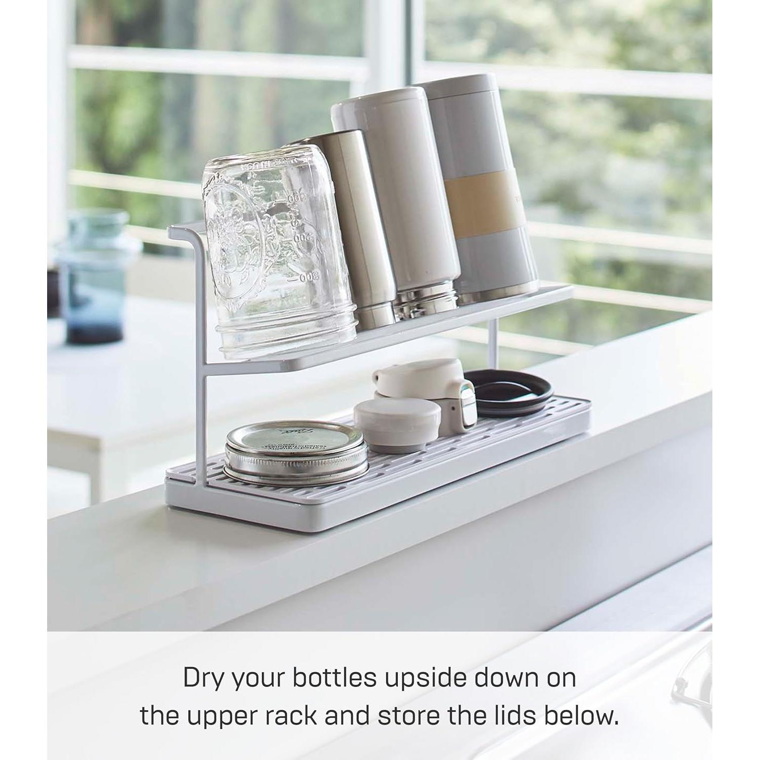 Soporte de Secado de Botellas Yamazaki Tower 2 Niveles Blanco