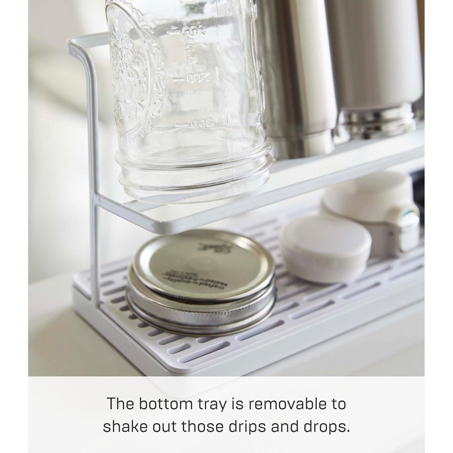 Soporte de Secado de Botellas Yamazaki Tower 2 Niveles Blanco