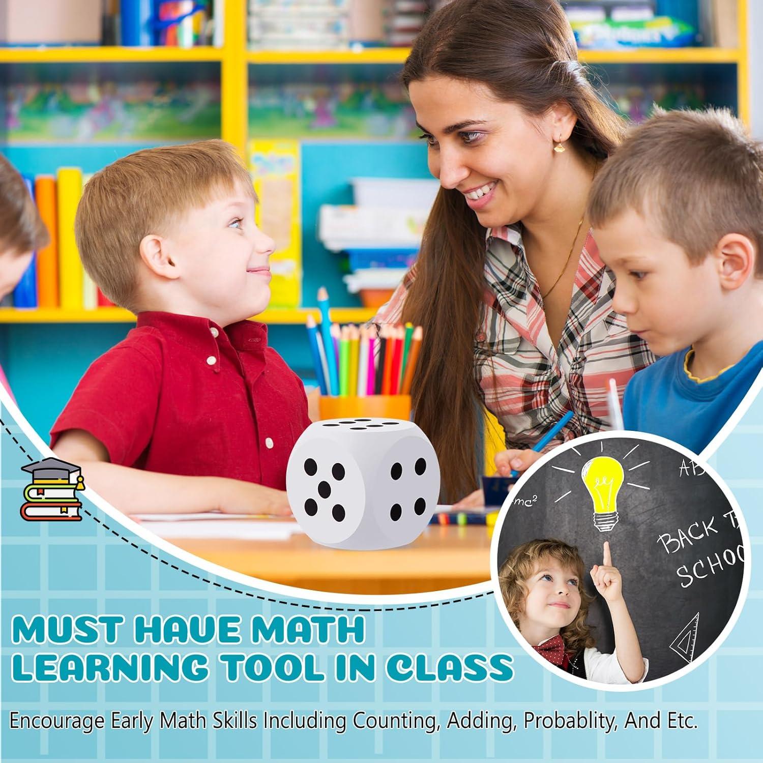 Dados de Espuma Shappy 7.6 cm Blancos para Juegos Educativos