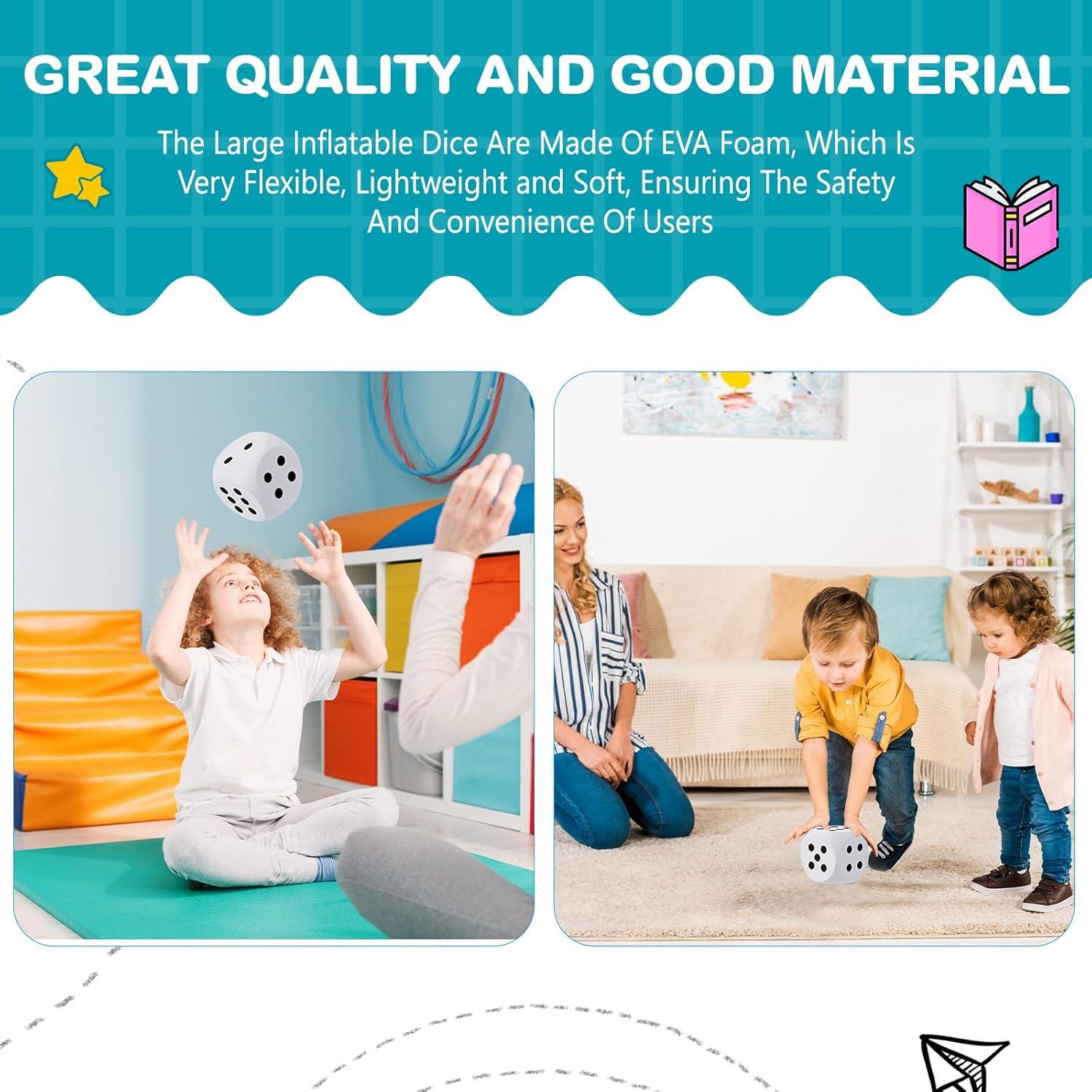 Dados de Espuma Shappy 7.6 cm Blancos para Juegos Educativos