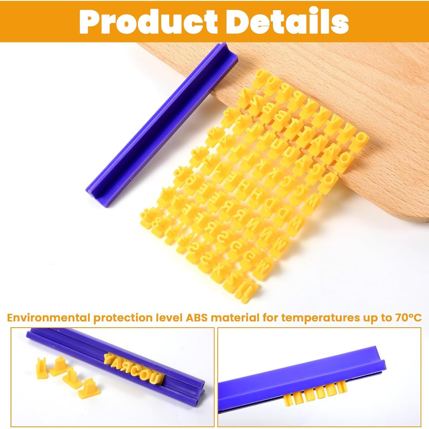 Sellos de Letras de Arcilla Xthrotsenk - 72 Piezas, 12.7cm