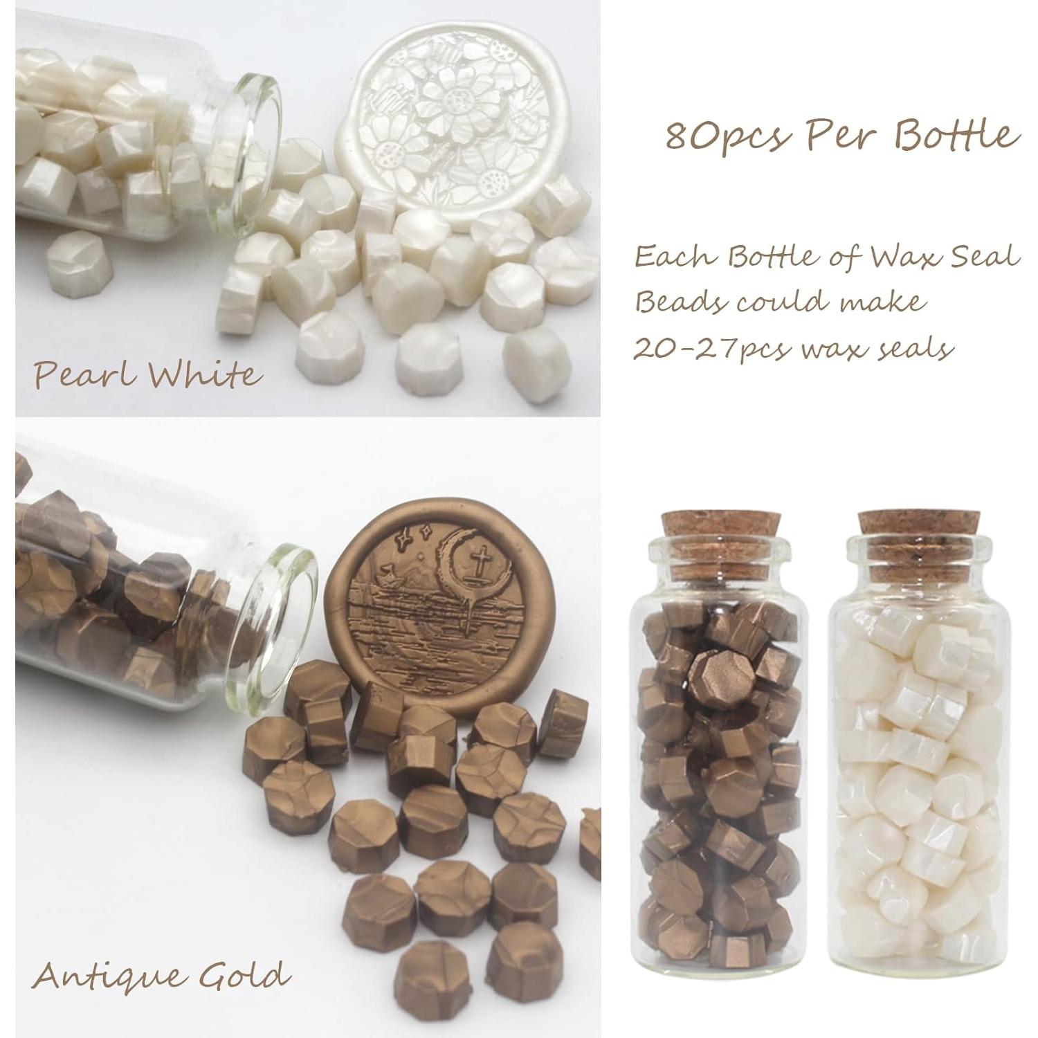 Kit de Sello de Cera Andotopee con 3 Cabezas y Caja Vintage