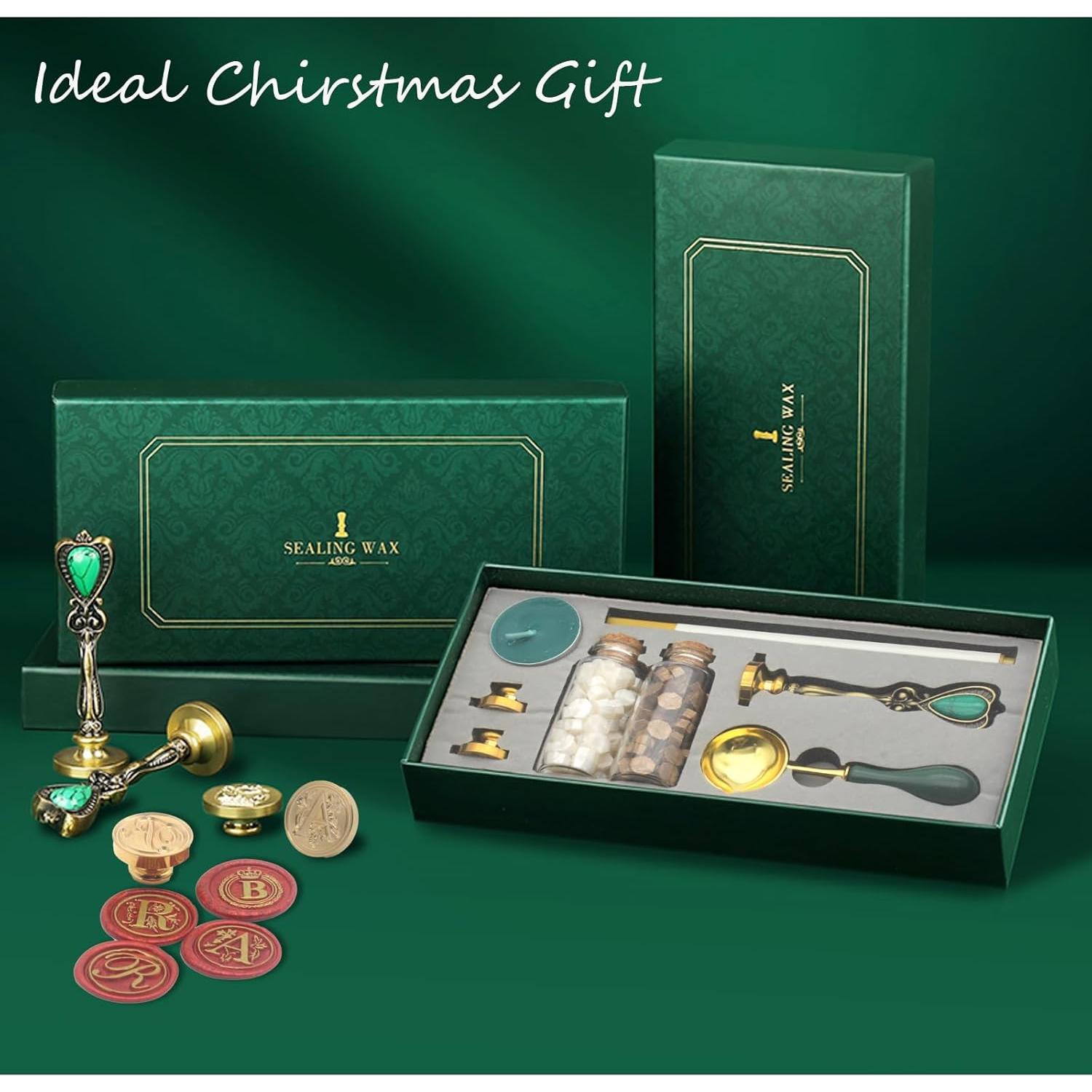 Kit de Sello de Cera Andotopee con 3 Cabezas y Caja Vintage