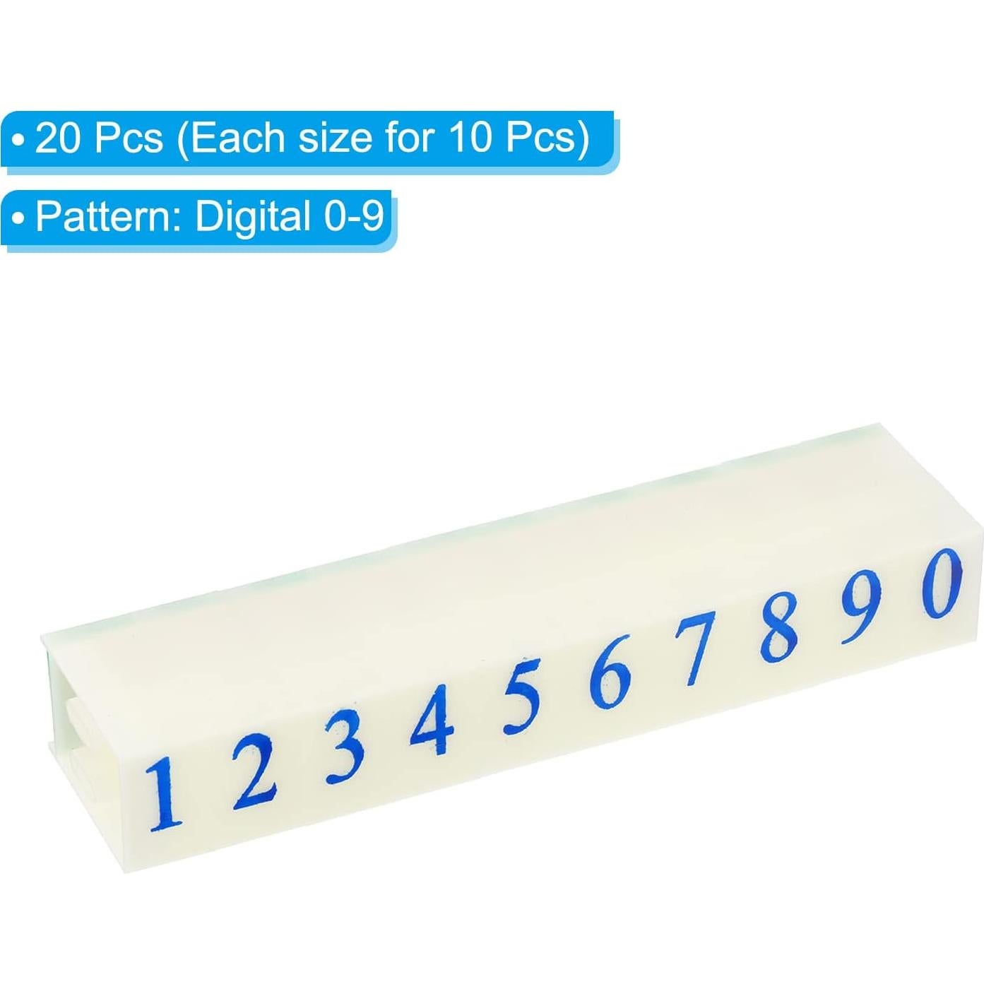 Sellos de Números PATIKIL 0-9, Tamaños 7x5mm y 17x11mm
