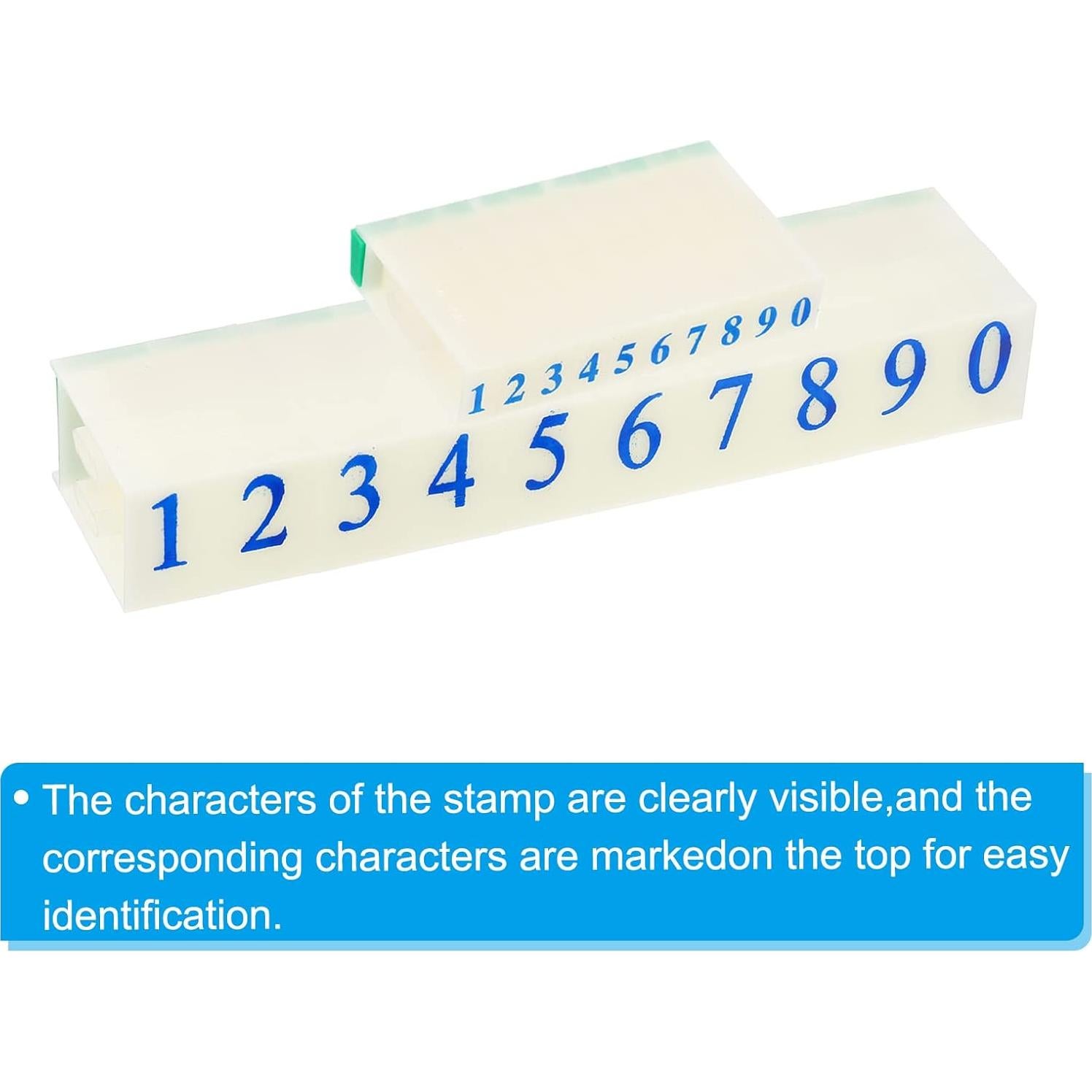 Sellos de Números PATIKIL 0-9, Tamaños 7x5mm y 17x11mm