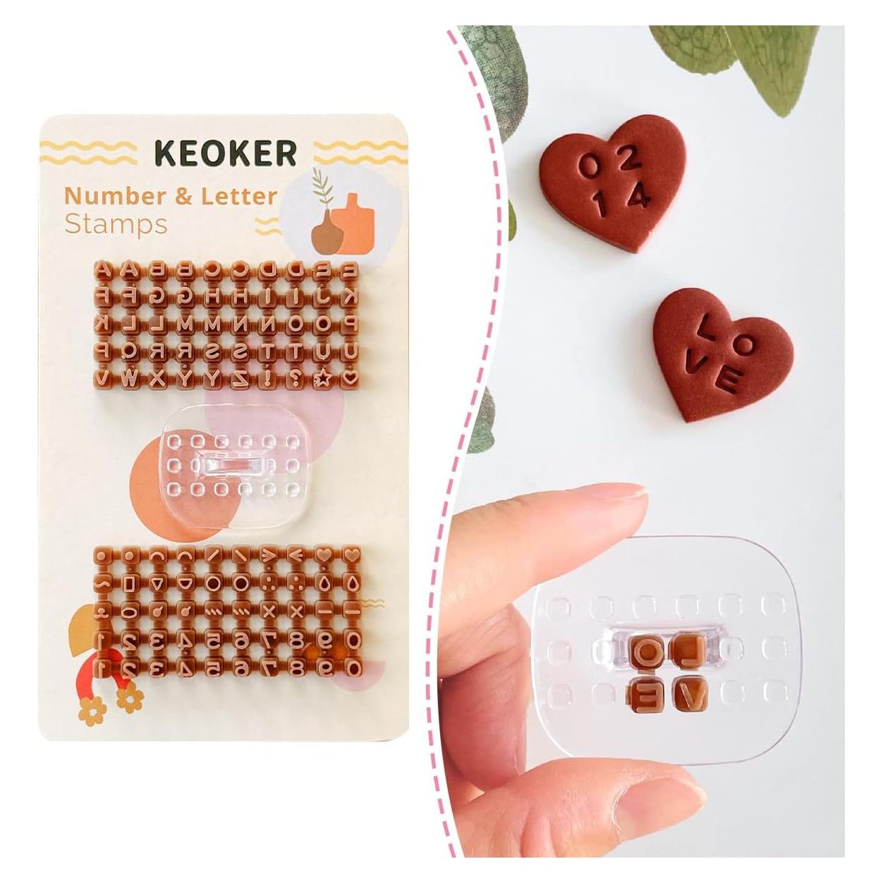 Sellos de Números y Letras Keoker para Arcilla Polimérica - 3mm
