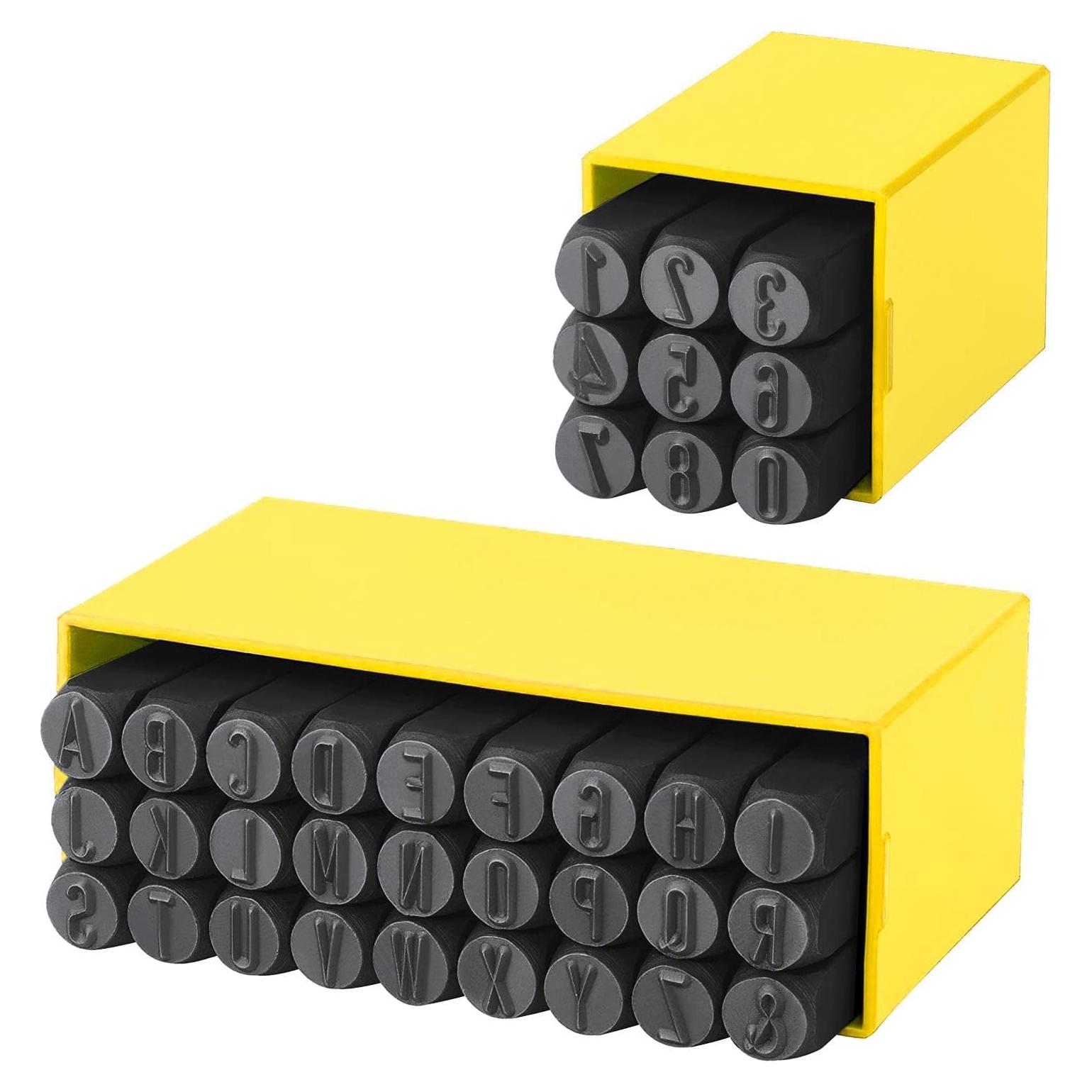 Juego de Sellos de Números y Letras FOCMKEAS 5mm 36 PCS