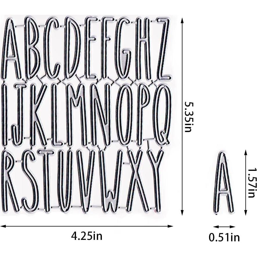 Cortadores de Letras Mayúsculas Estivaux 11x12.2 cm para Scrapbooking