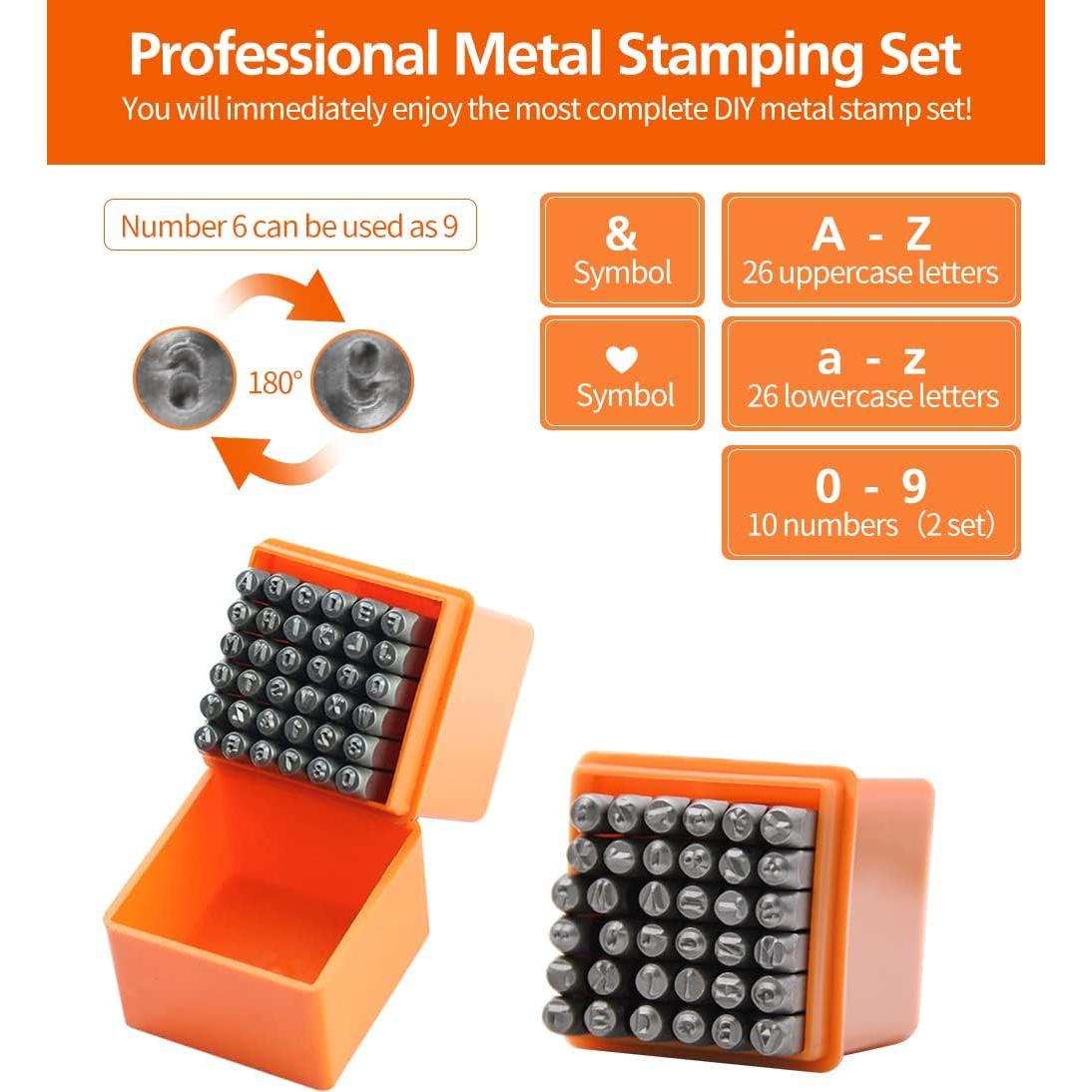 Kit de Estampado de Metal DkOvn 74 Piezas 3mm con Martillo