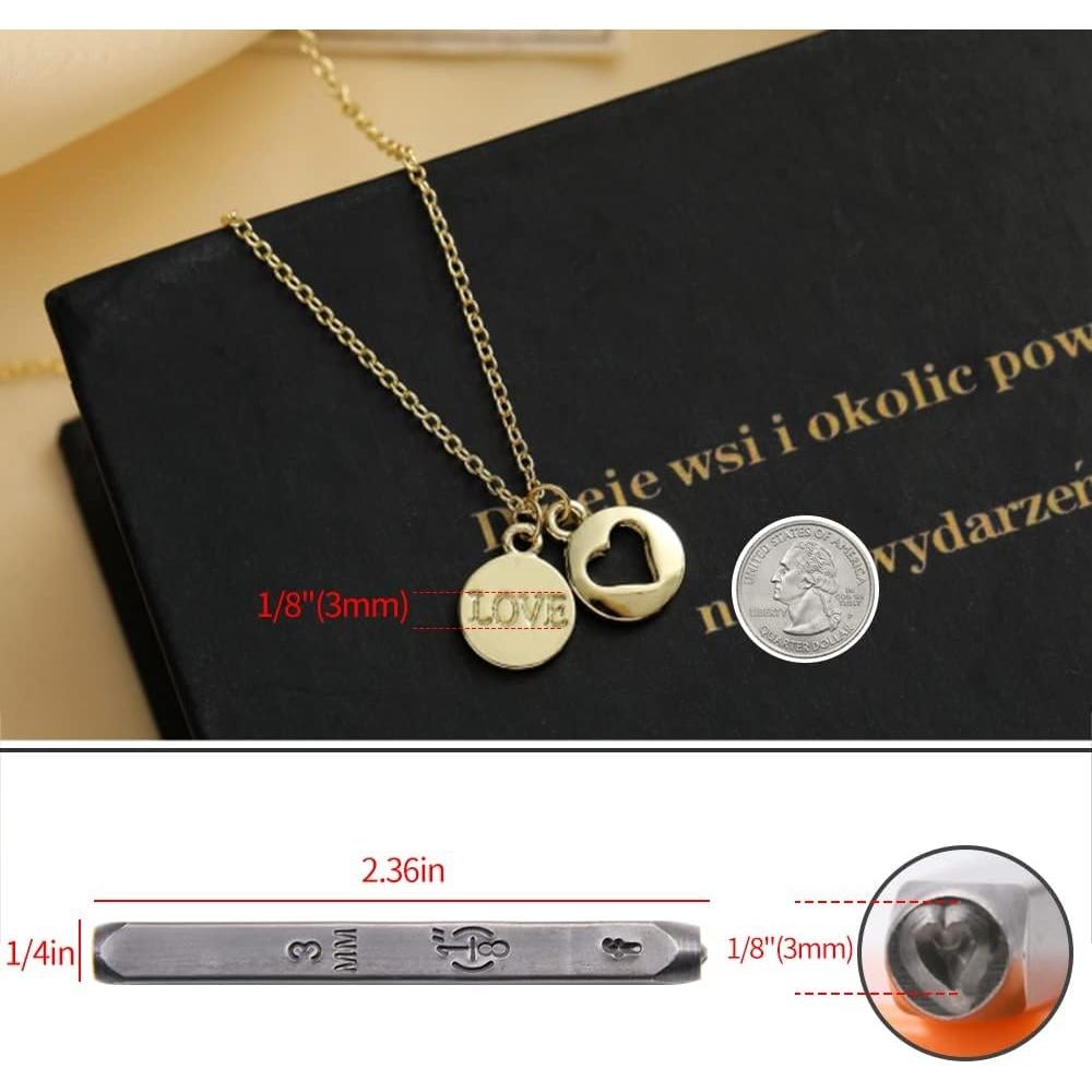 Kit de Estampado de Metal DkOvn 74 Piezas 3mm con Martillo