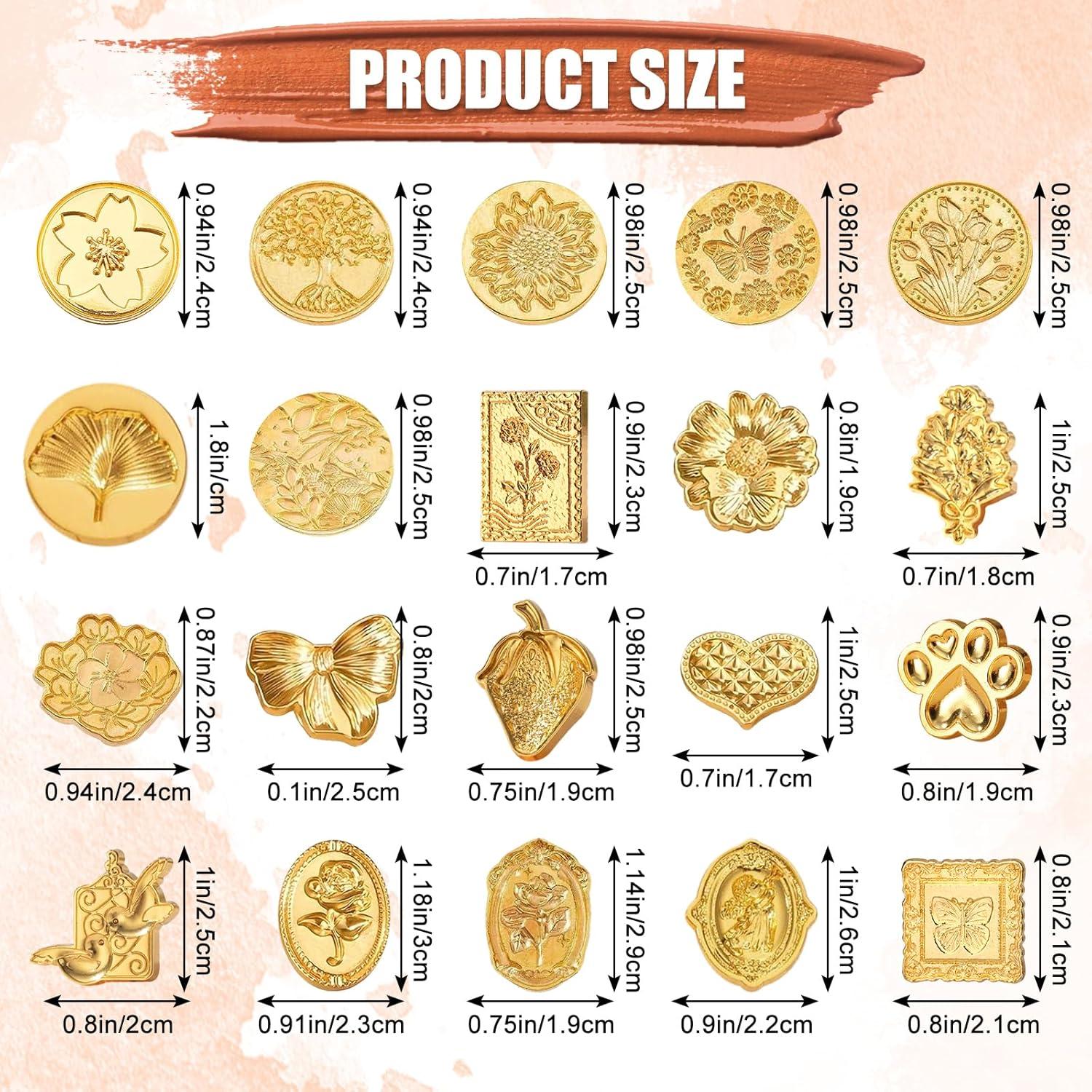 Kit de Sello de Cera Draupnir 21 Piezas Vintage con Mango de Madera