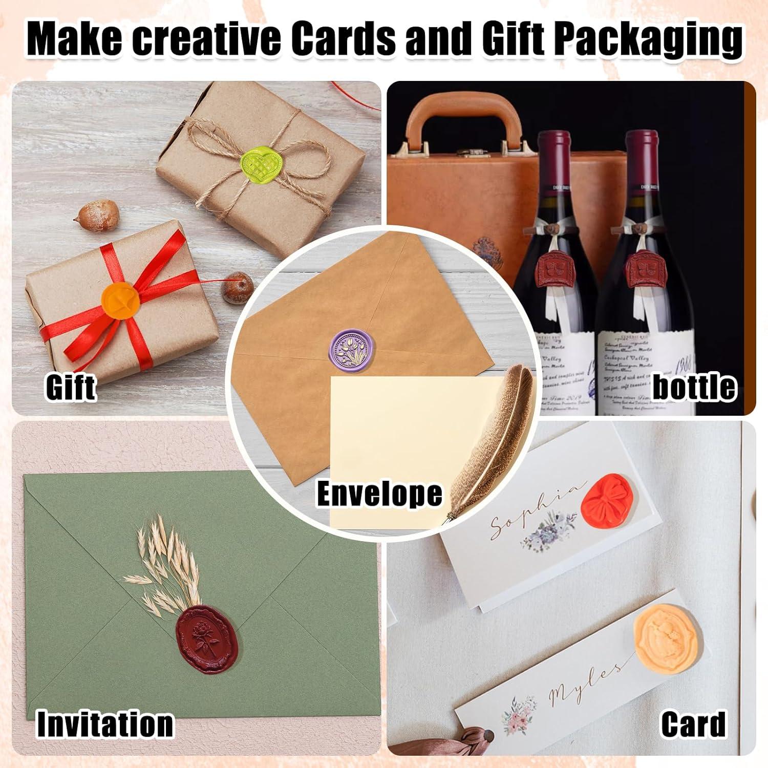 Kit de Sello de Cera Draupnir 21 Piezas Vintage con Mango de Madera