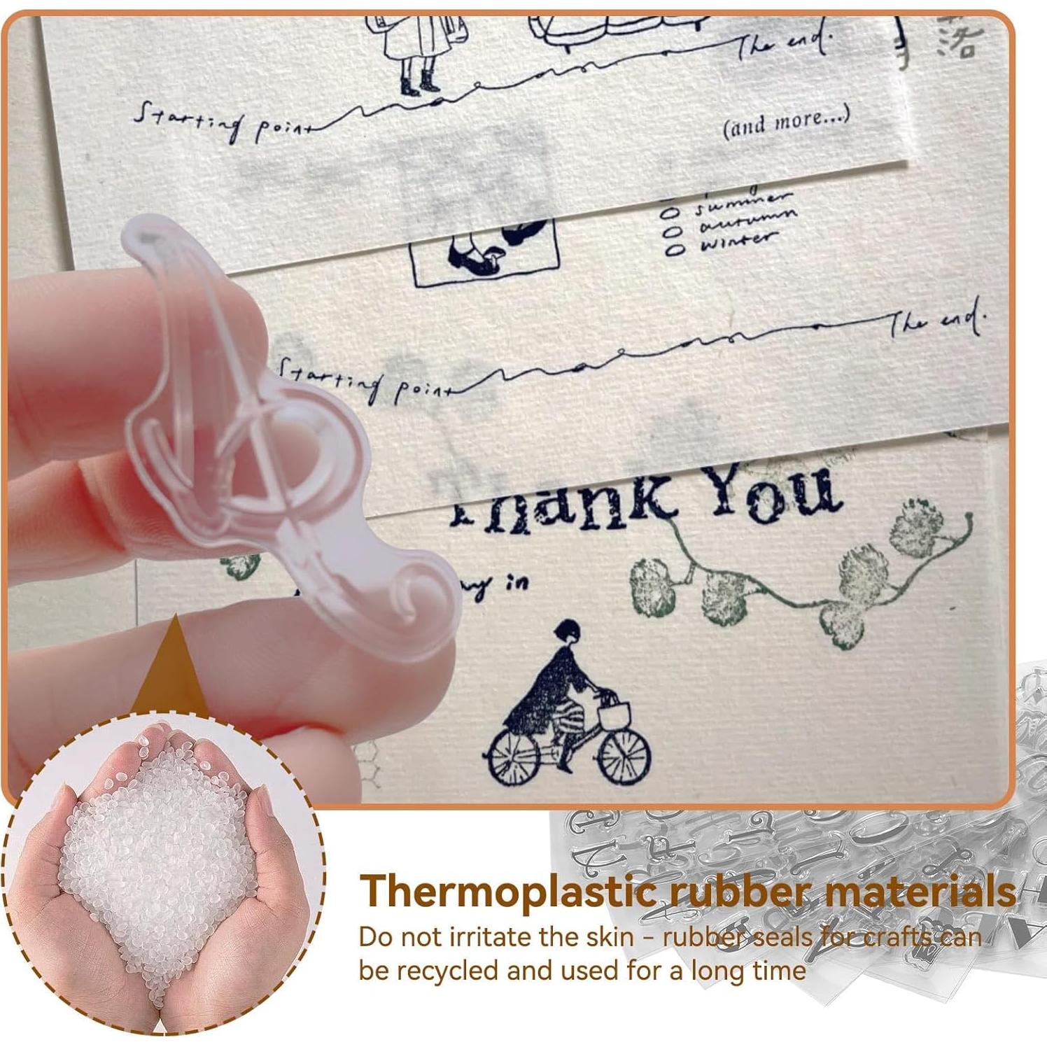 Sellos Transparentes de Letras Cyrank 8 Piezas para DIY