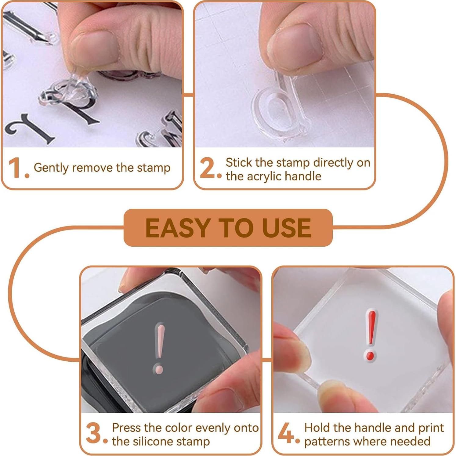 Sellos Transparentes de Letras Cyrank 8 Piezas para DIY