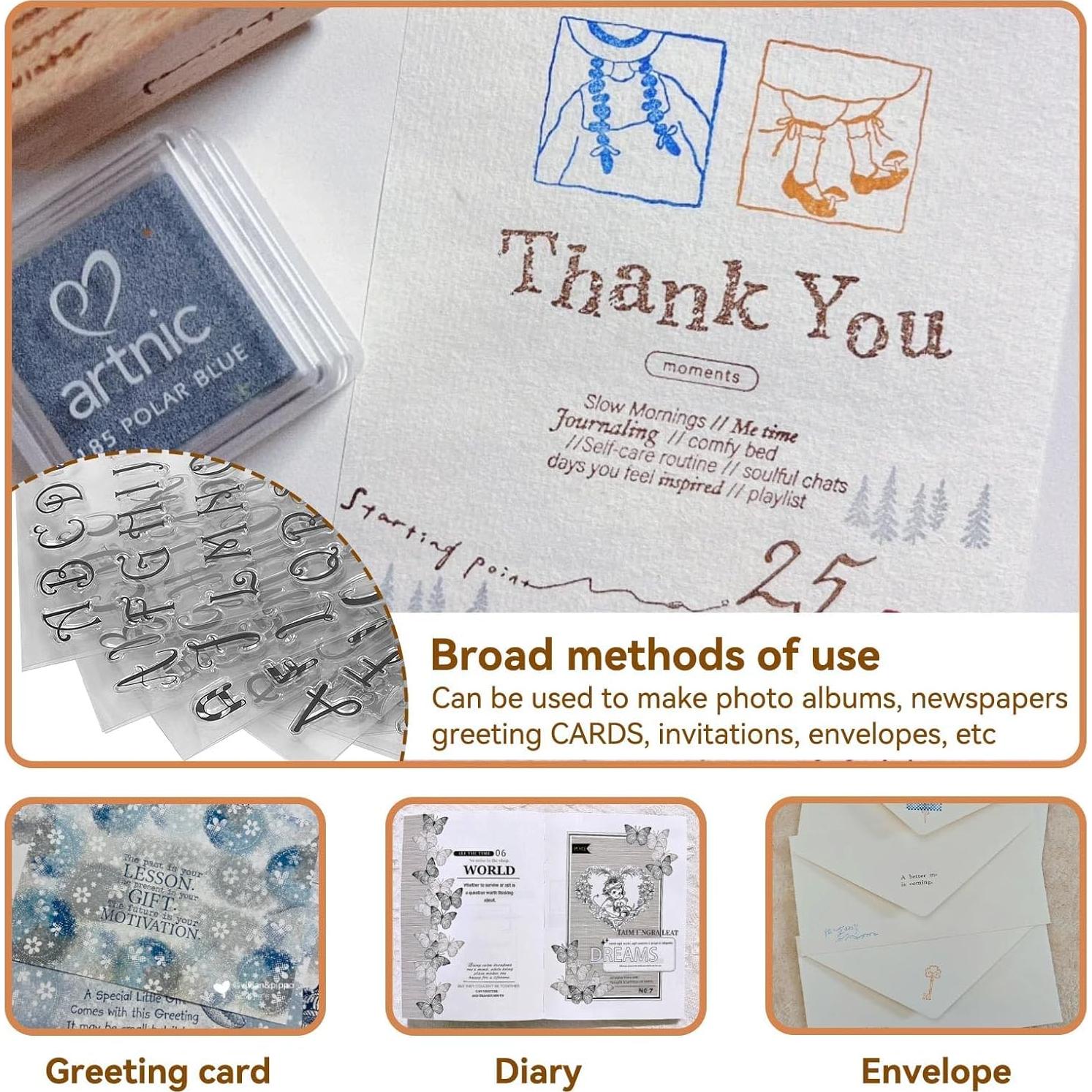 Sellos Transparentes de Letras Cyrank 8 Piezas para DIY