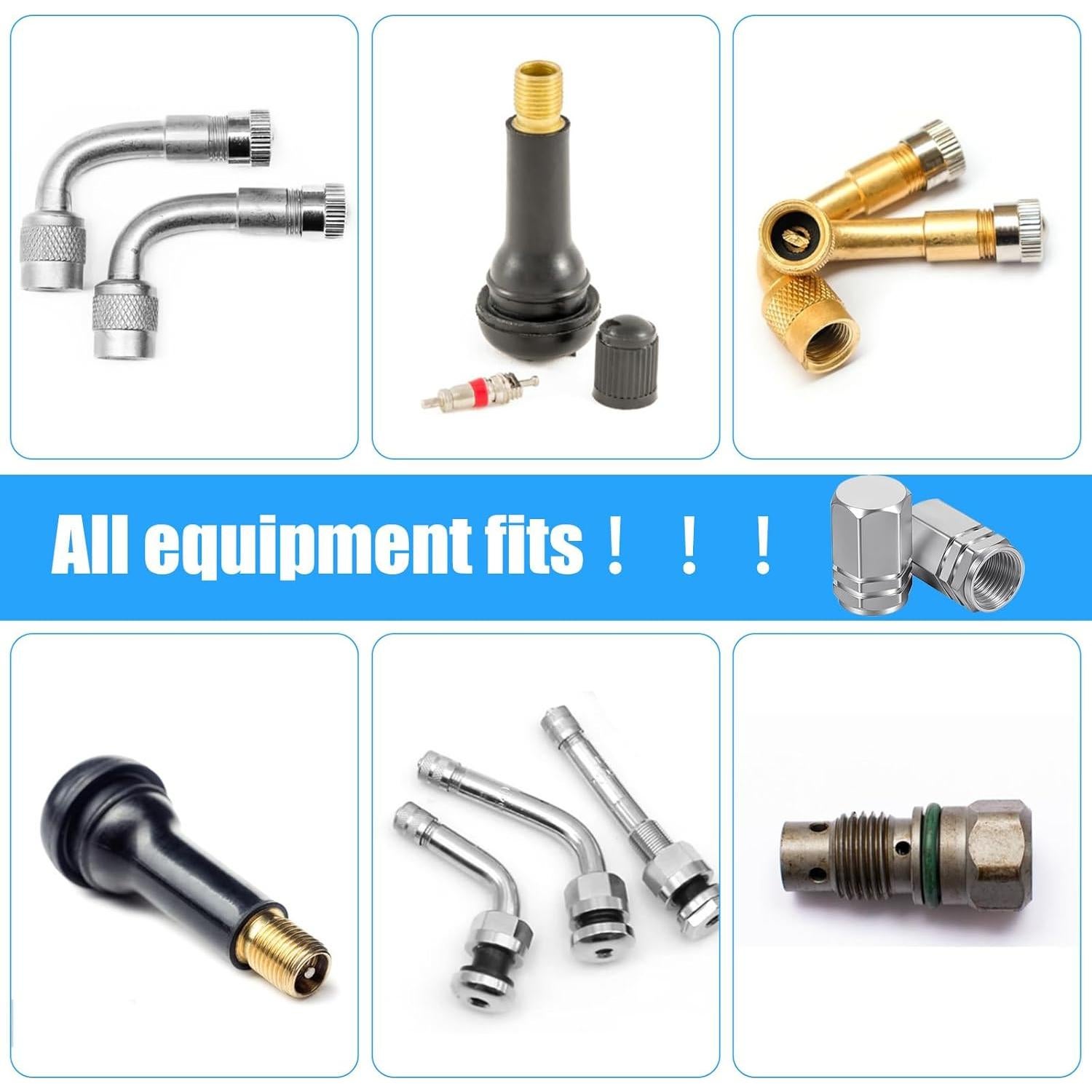 50 Tapones de Válvula de Neumático Sorcristy Plata Hexagonal