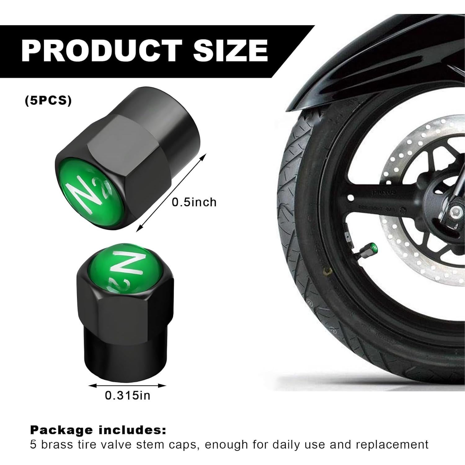 5 Tapones de Válvula de Neumático Latón Cromado DXNQ