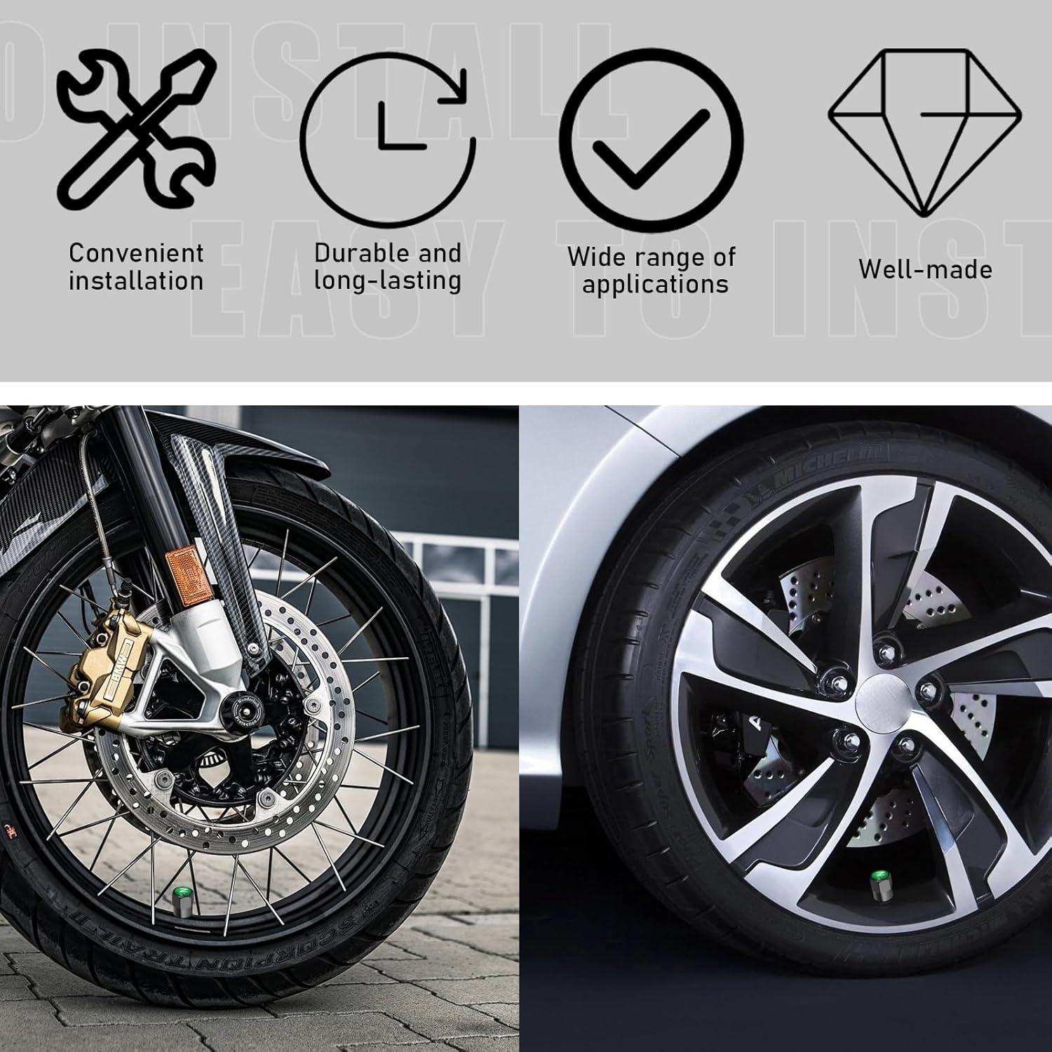 5 Tapones de Válvula de Neumático Latón Cromado DXNQ