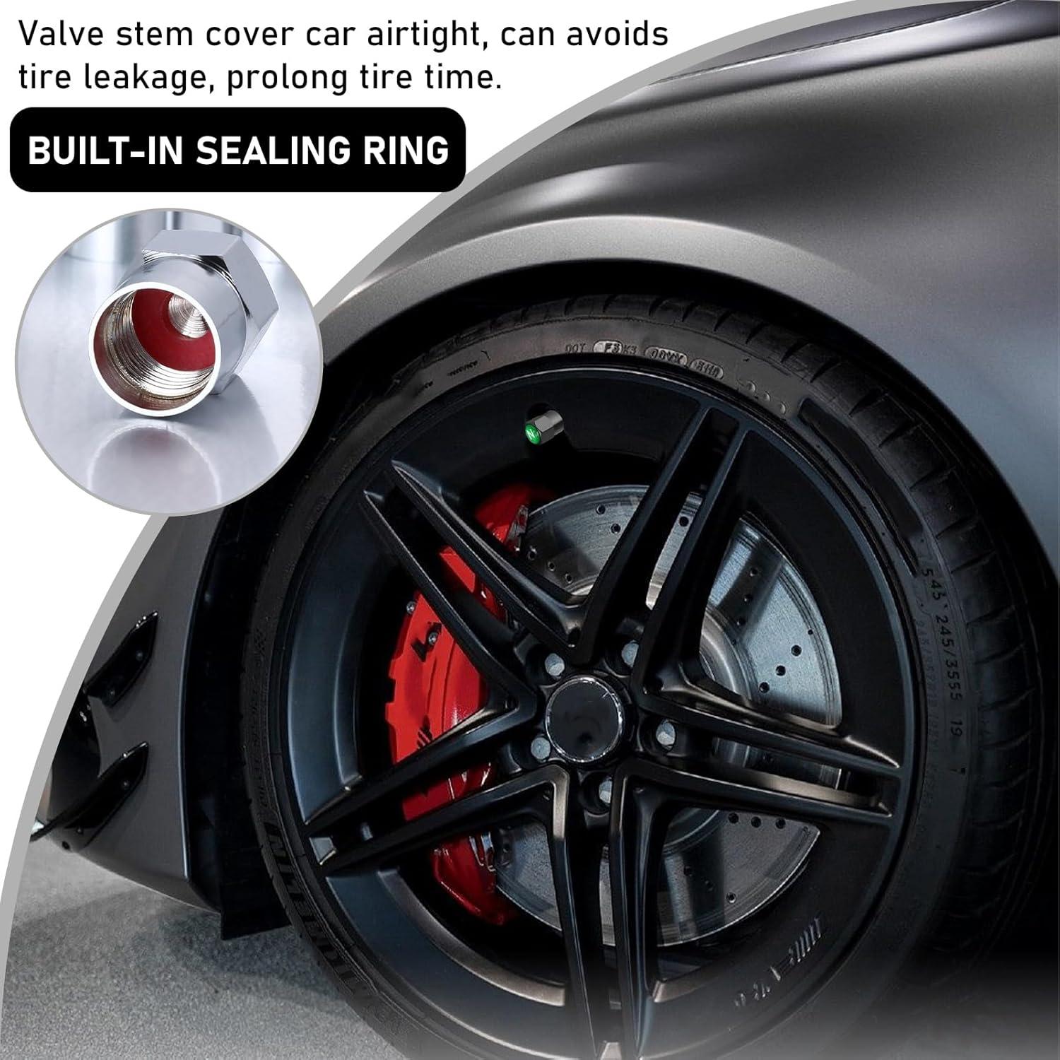 5 Tapones de Válvula de Neumático Latón Cromado DXNQ