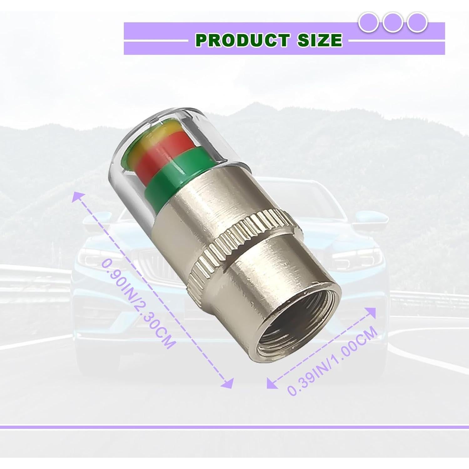 8 Tapones de Válvula de Presión de Neumáticos KEVWR Universal