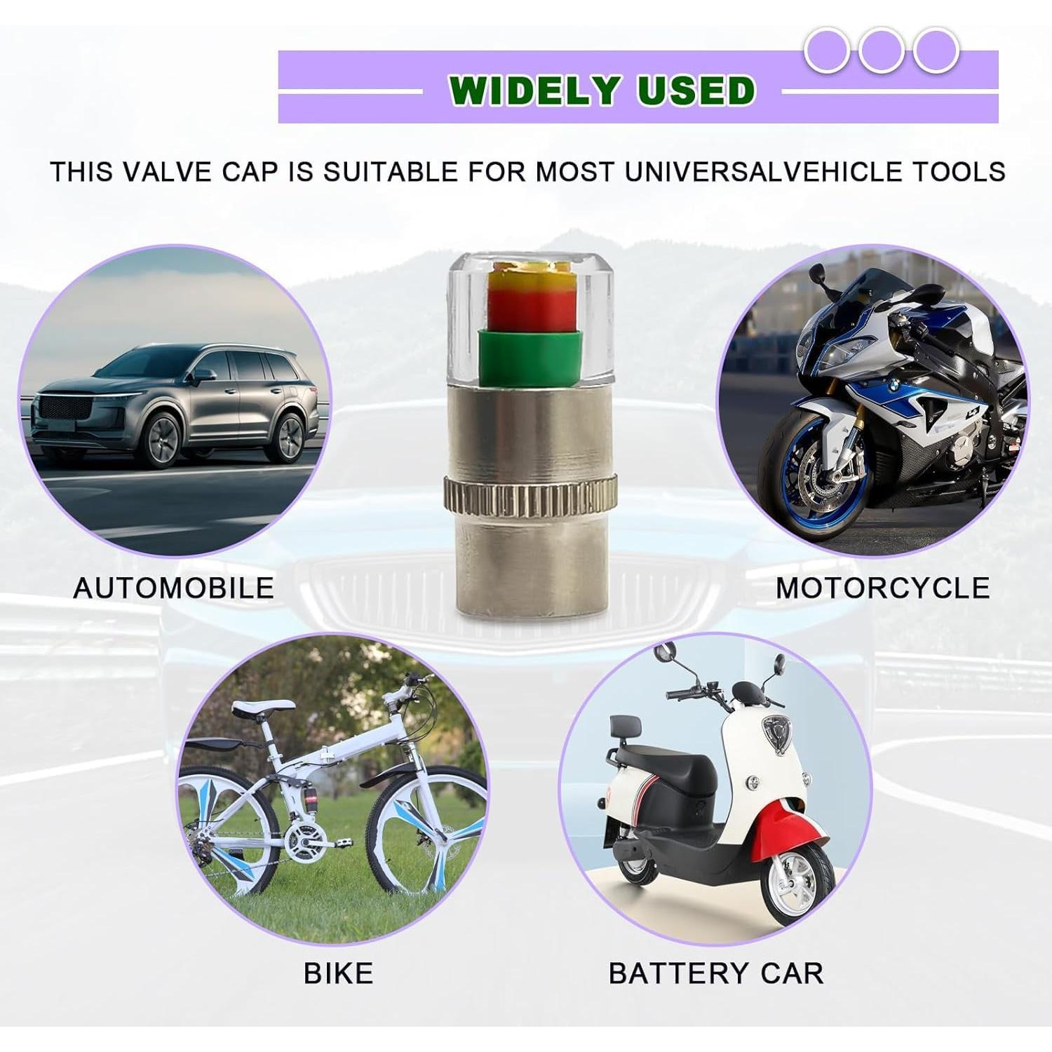 8 Tapones de Válvula de Presión de Neumáticos KEVWR Universal