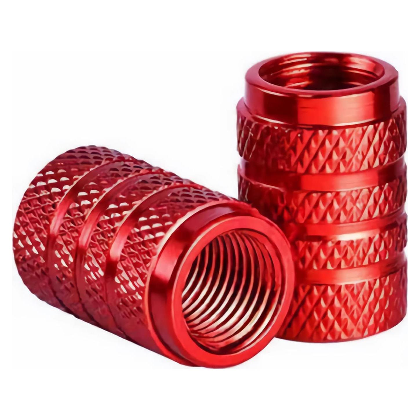 Tapas de Válvula de Neumático Xicyole, 8 Piezas, Rojo, Metal