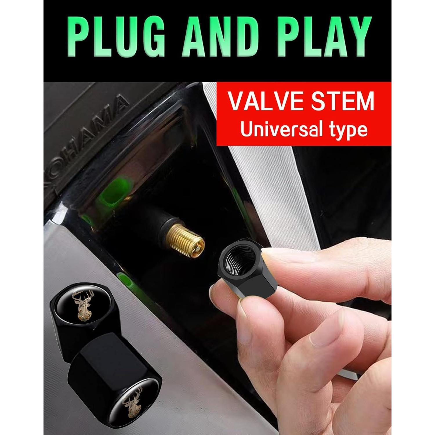 Tapas de Válvula de Neumático GMJzzx 4 Piezas Aluminio Camuflaje