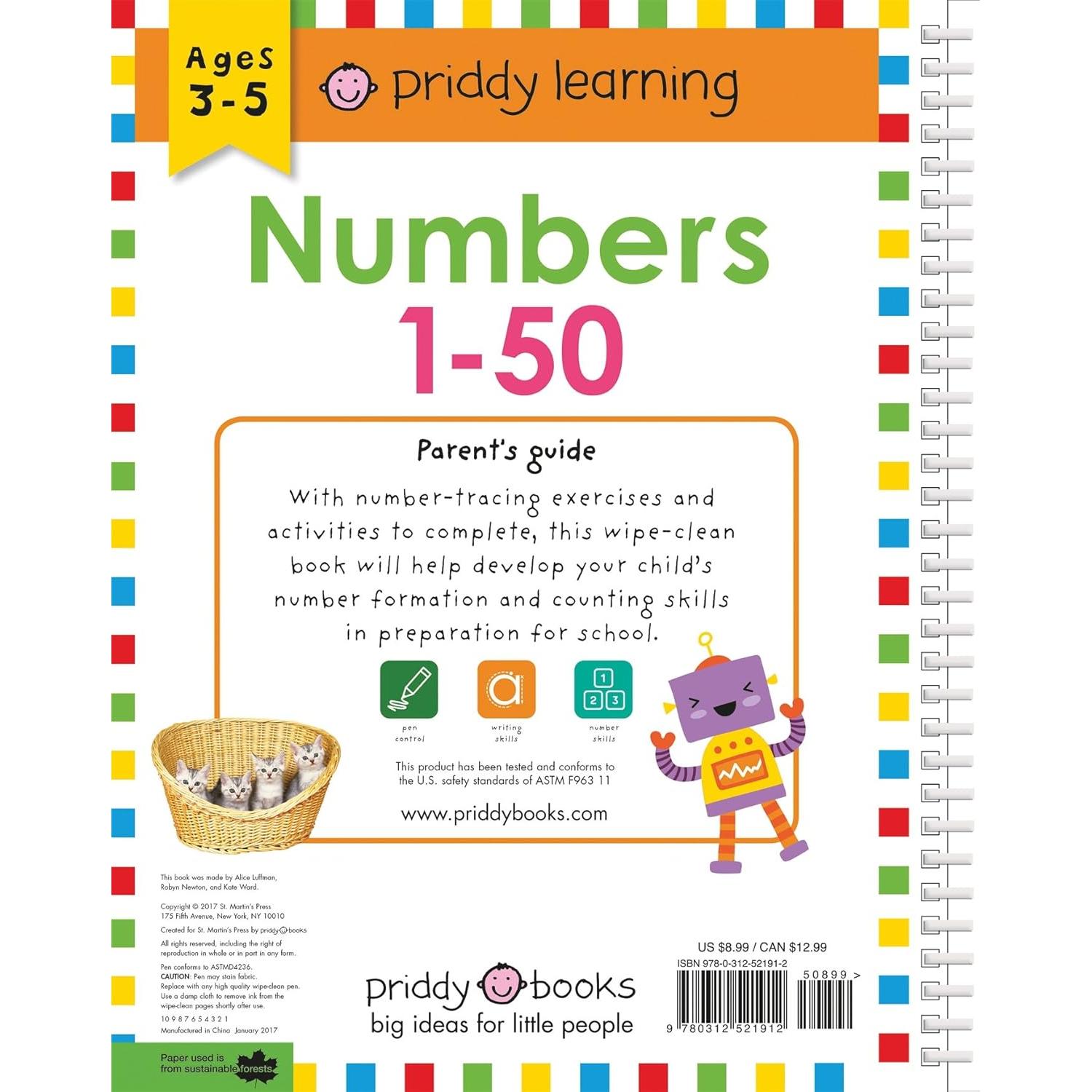 Wipe Clean Workbook: Numbers 1-50: Ages 3-5; wipe-clean with pen (Wipe Clean Learning Books)