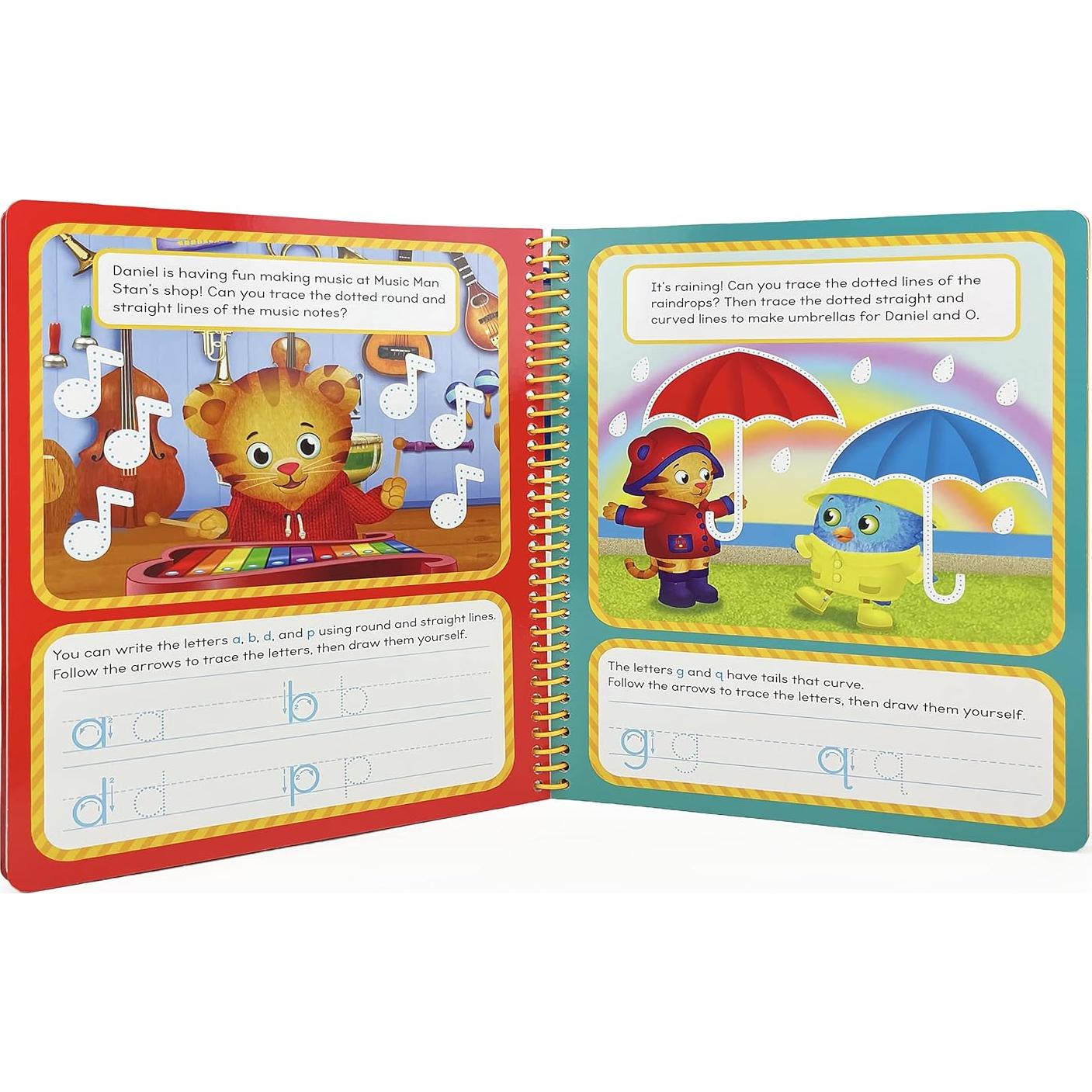 ​Daniel Tiger's Neighborhood Wipe Clean Writing & Tracing Workbook Skills for Preschool Kids Ages 3 - 5: Practice Pen Control, ABC's, Numbers, Handwriting, Wipe Off Pen Included