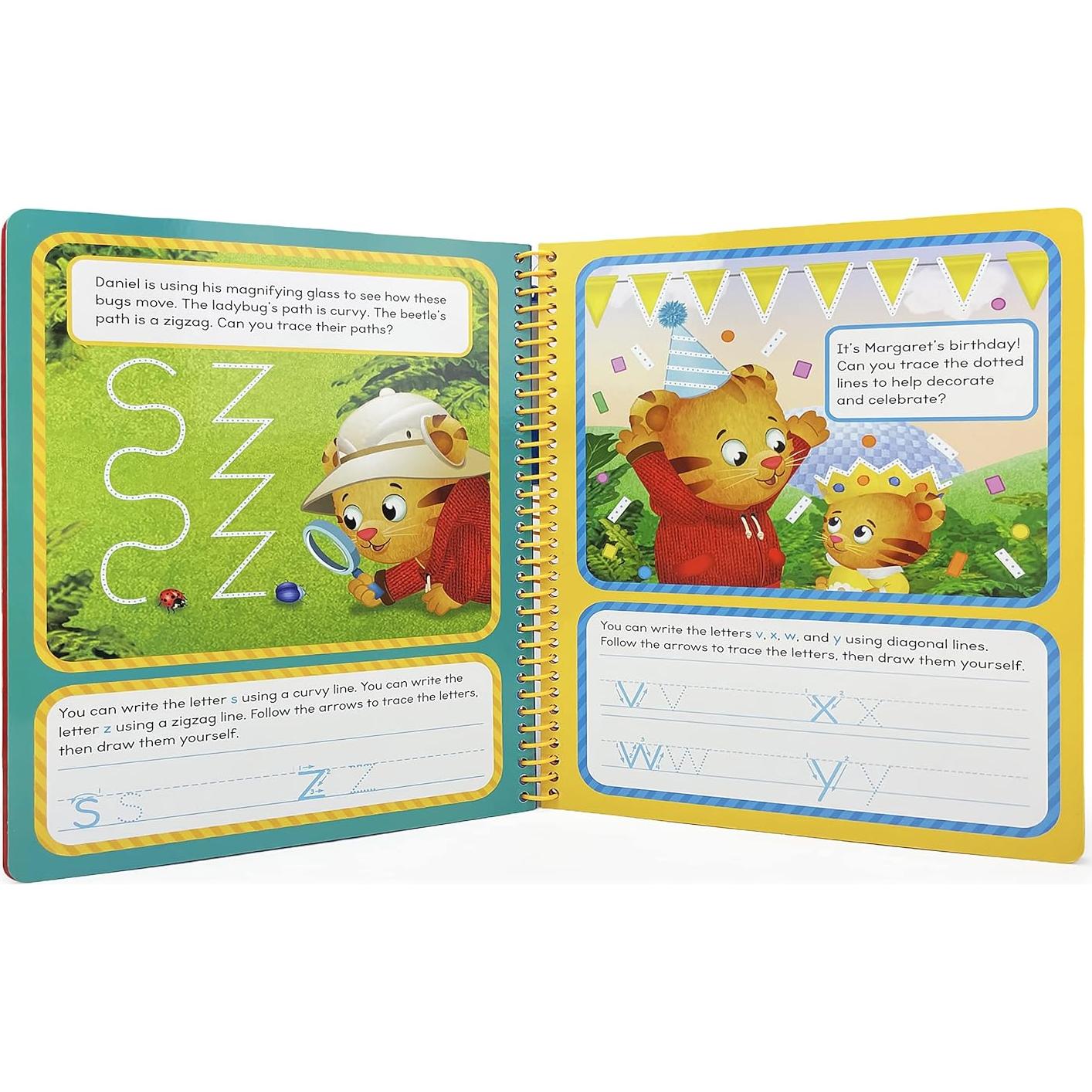 ​Daniel Tiger's Neighborhood Wipe Clean Writing & Tracing Workbook Skills for Preschool Kids Ages 3 - 5: Practice Pen Control, ABC's, Numbers, Handwriting, Wipe Off Pen Included