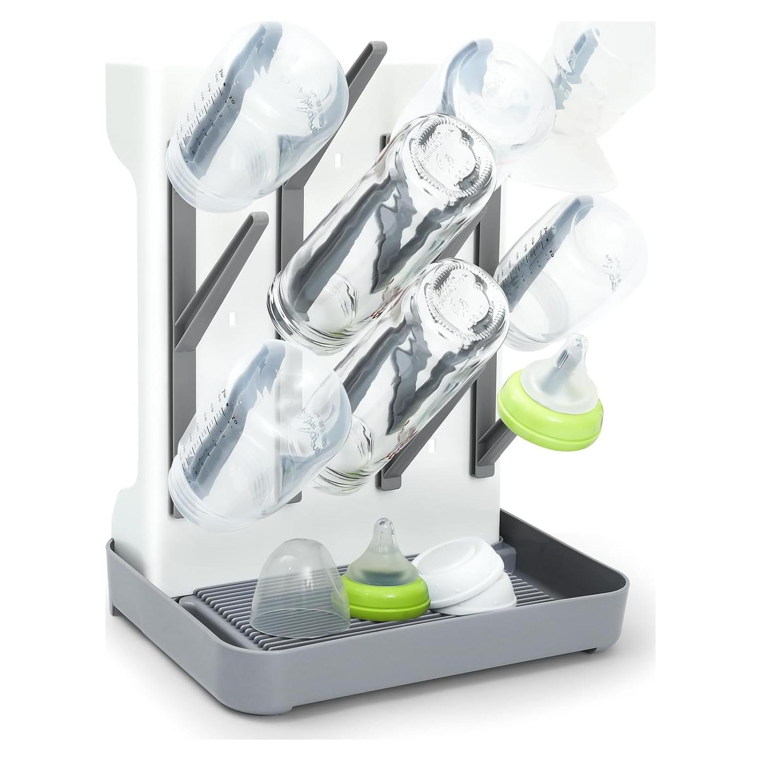 Soporte Vertical para Secar Biberones Ebukur - Organizador Gris