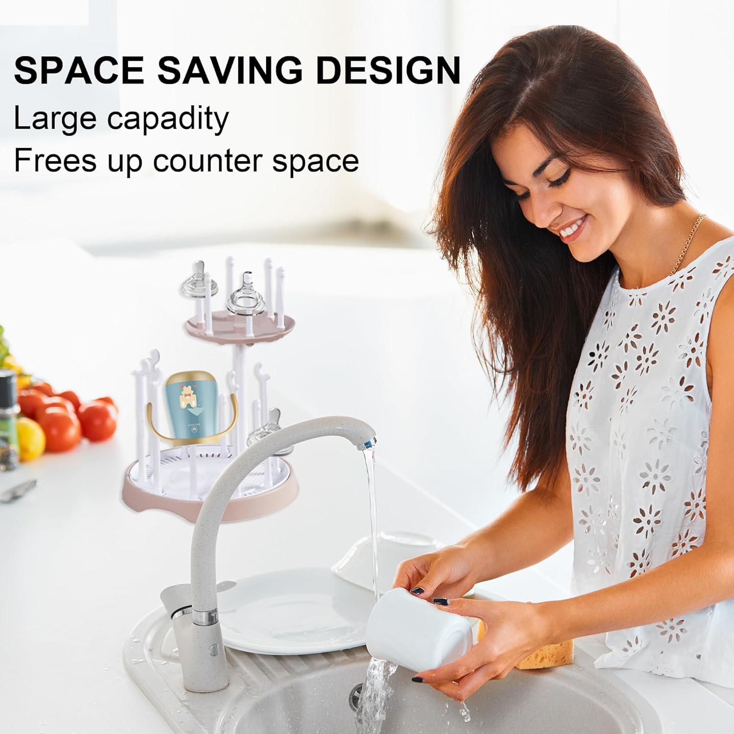 Soporte para Secar Biberones DIJIAMEIYA Doble Capa 16 Biberones