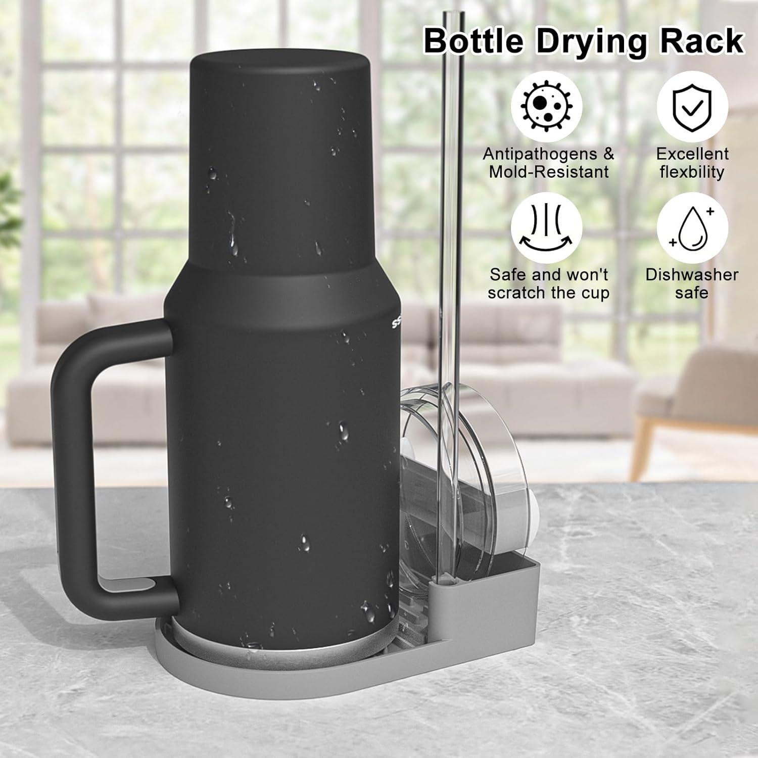 Soporte Secado Botellas Silicona Ybenlld Gris 15.5cm