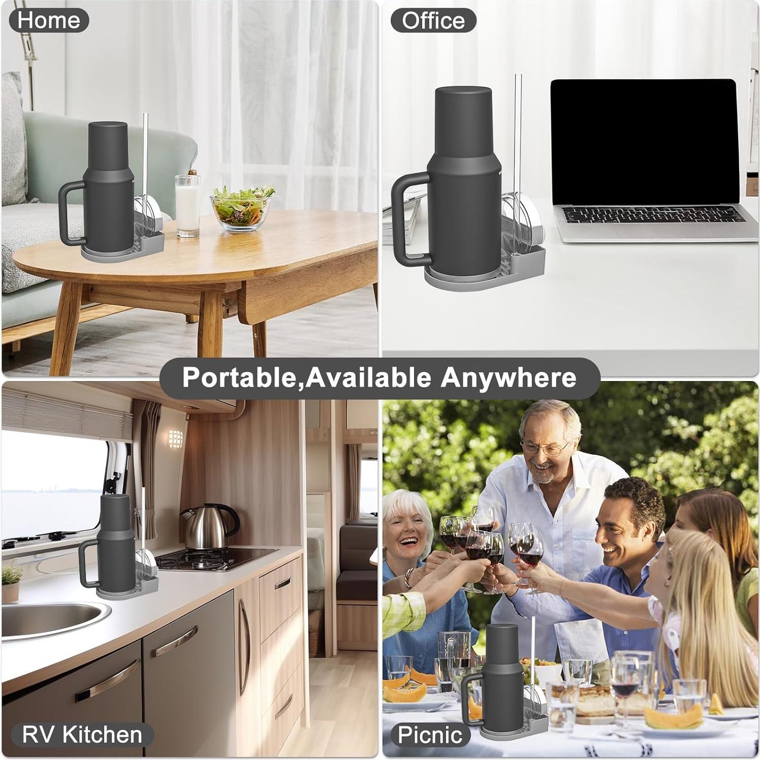 Soporte Secado Botellas Silicona Ybenlld Gris 15.5cm