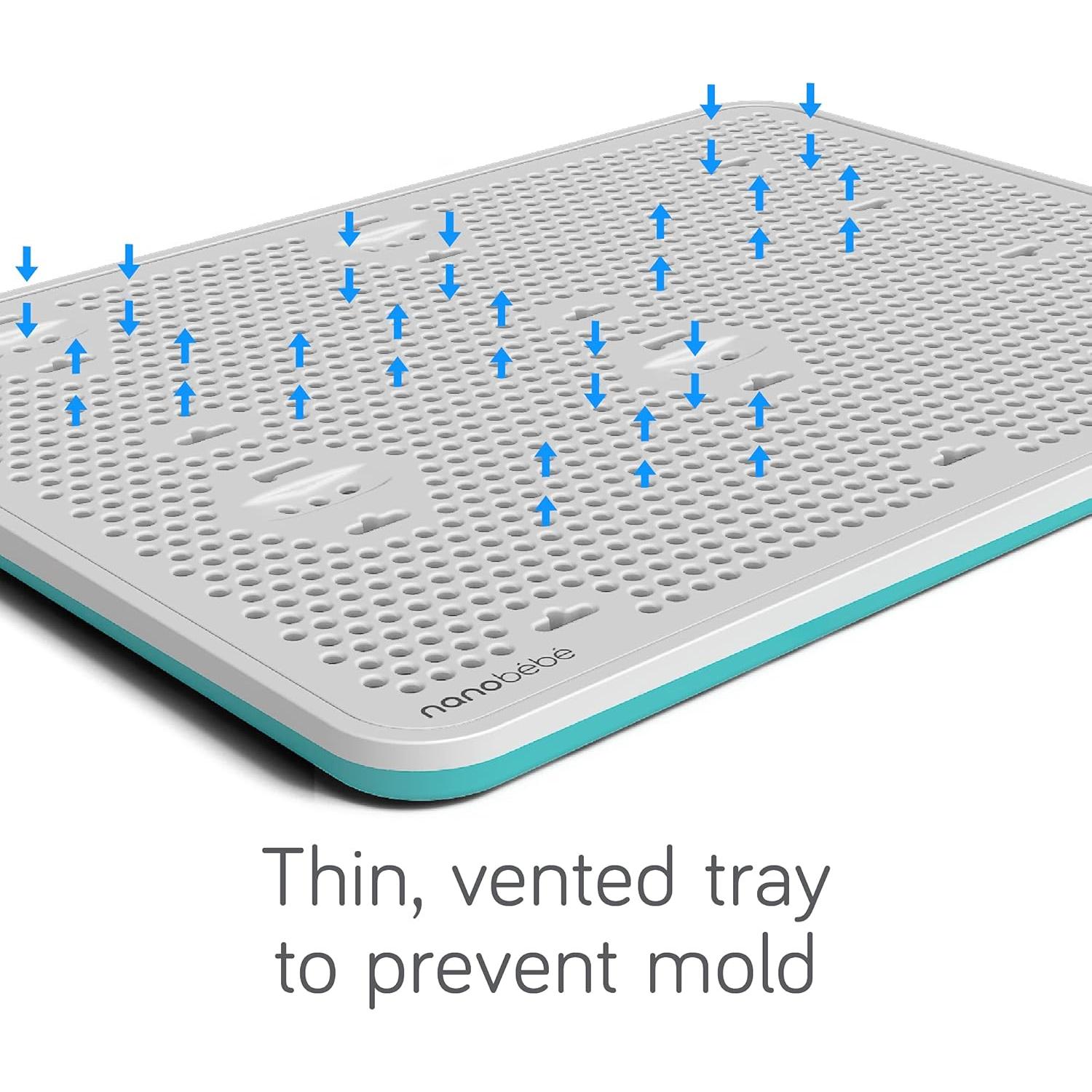 Estante de Secado Slim Nanobebé - Alfombrilla Ajustable para Biberones